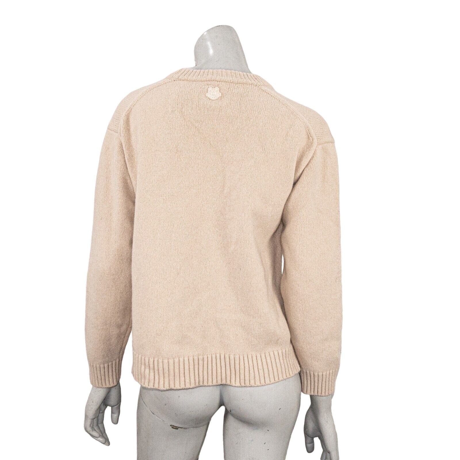Kenzo KENZO Women's Wool K-Tiger Sweater Crewneck in Beige knit Size M / US 6-8 / IT 42-44 - 2 Thumbnail