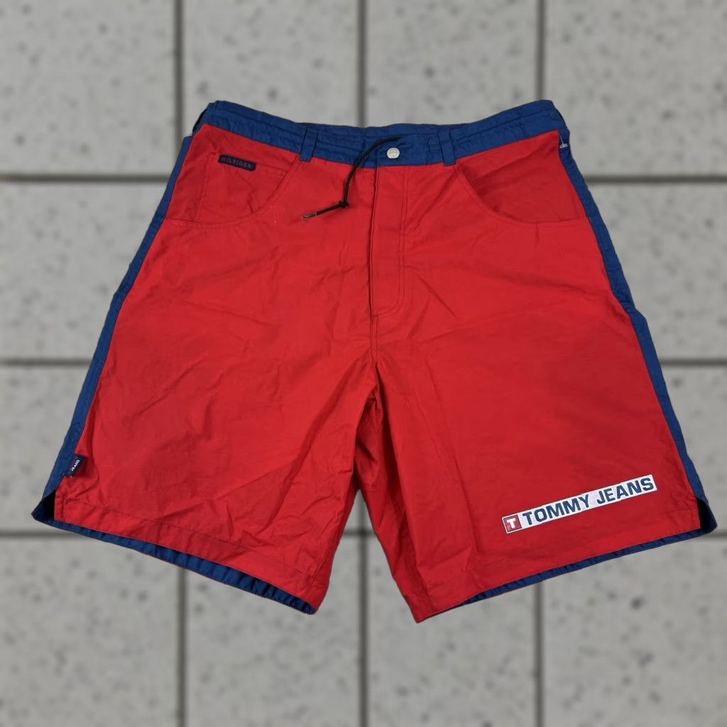 Tommy Hilfiger VINTAGE Tommy Hilfiger Men’s Jeans Nylon Swim Trunk Shorts XL Blue 90s Beach Trunks Mens Size US 36 / EU 52 - 1 Thumbnail