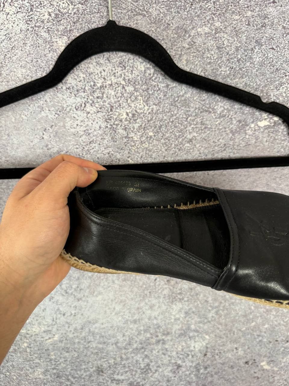 Saint Laurent Paris YSL Black Yves Saint Laurent Monogram Espadrille 37 sz Size US 7 / IT 37 - 13 Thumbnail