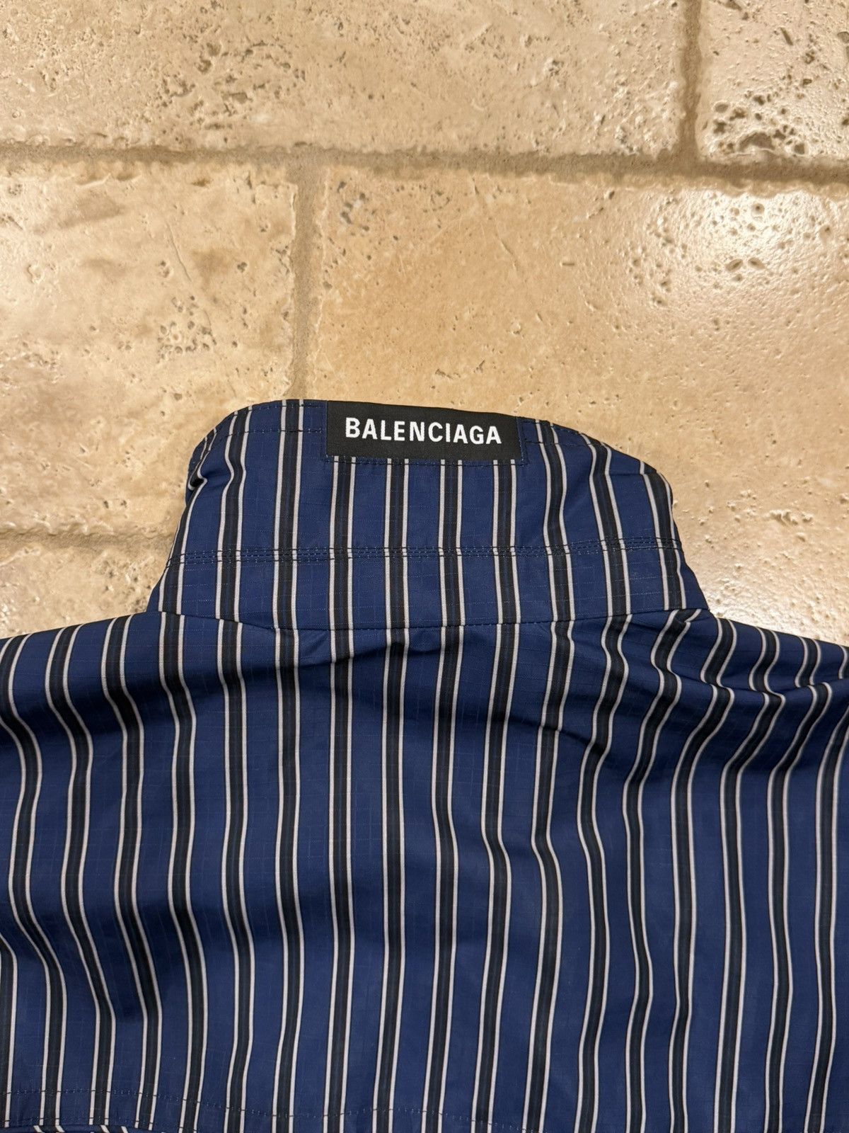 Balenciaga Balenciaga Ripstop Oversized Blue Striped 2020 Parka Jacket Size US S / EU 44-46 / 1 - 14 Thumbnail