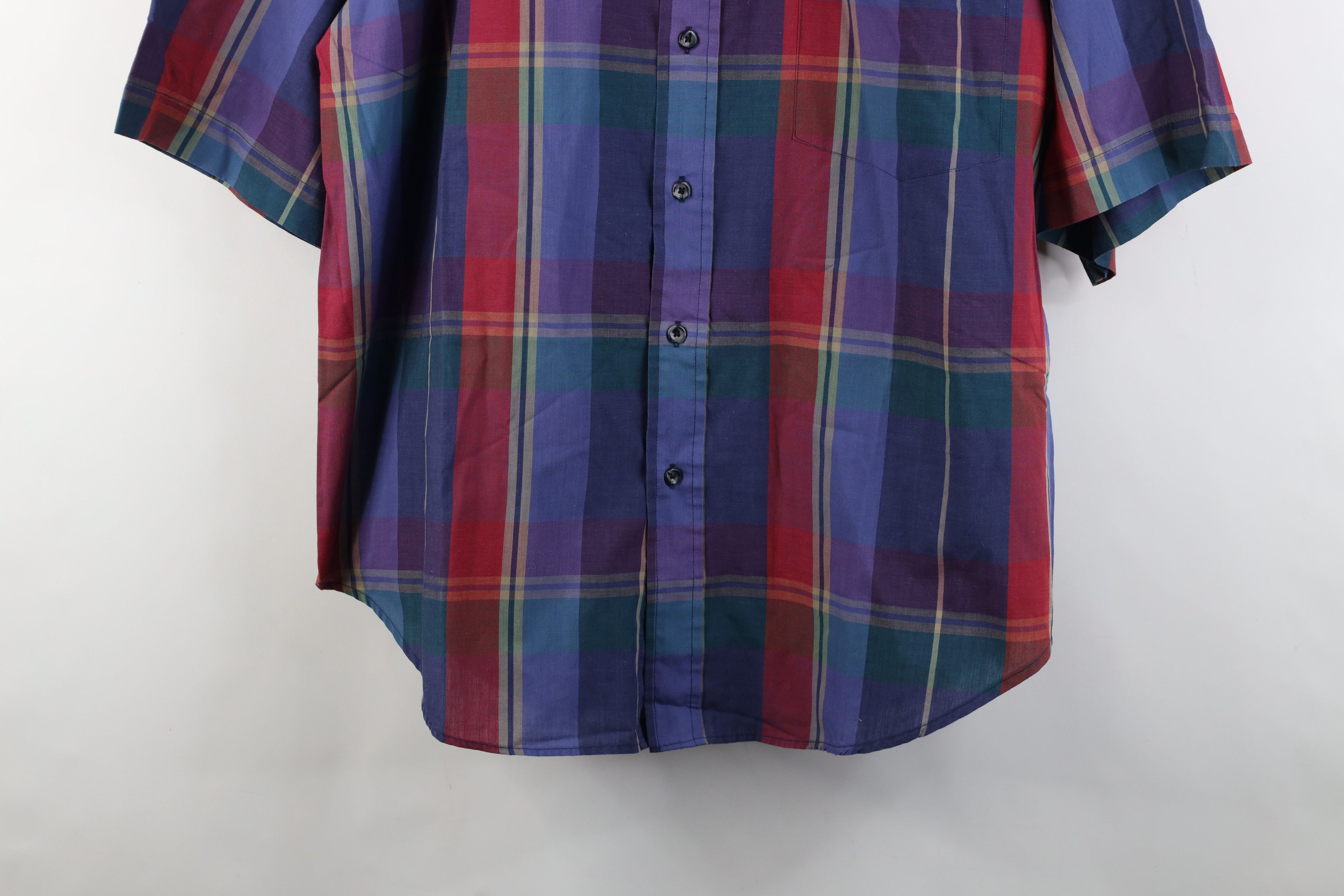 Vintage Vintage 80s 90s Streetwear Madras Plaid Button Down Shirt Size US L / EU 52-54 / 3 - 3 Thumbnail