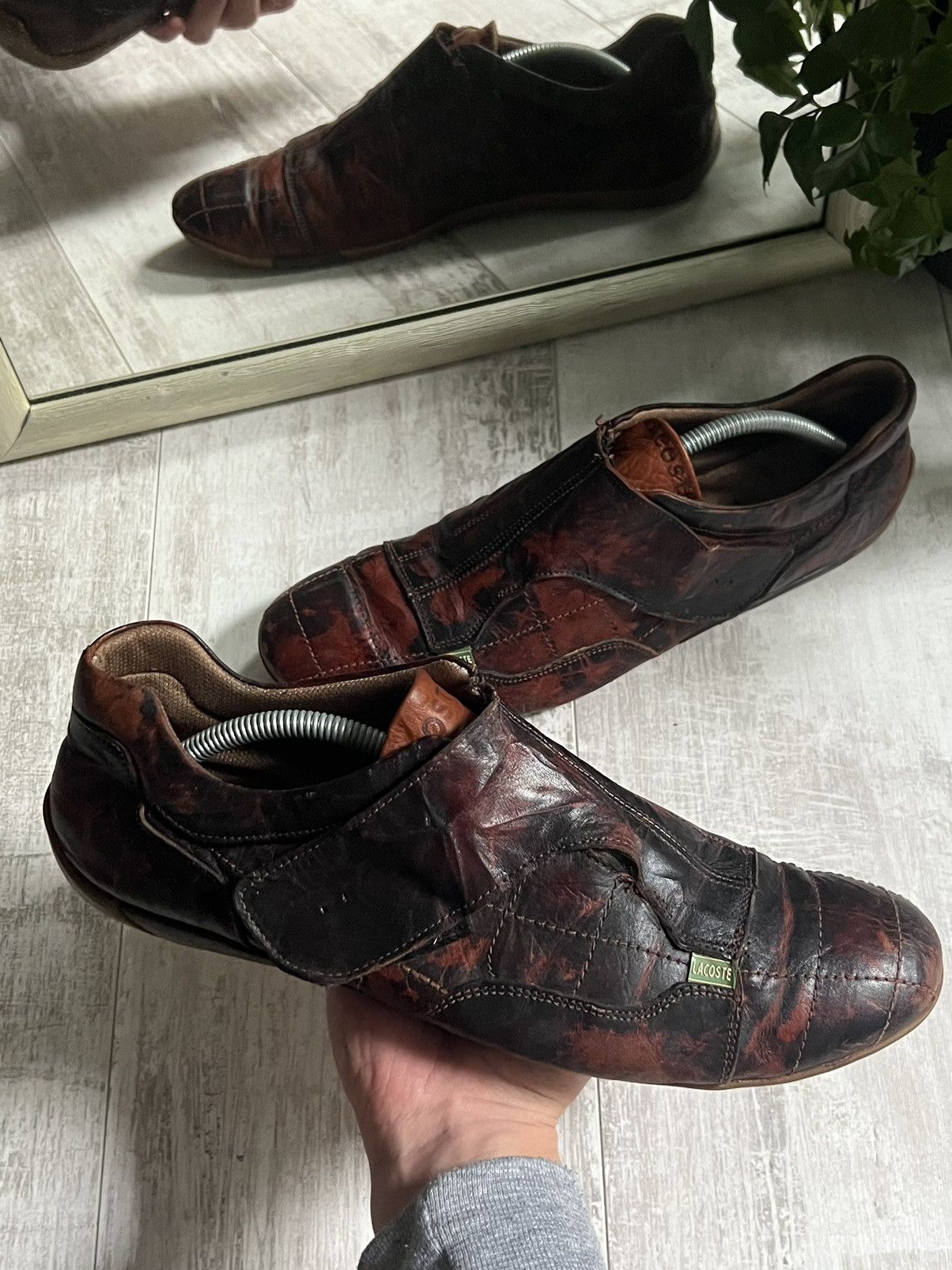 Lacoste 🐊RARE🐊 Vintage Lacoste Leather Brown Crocodile Sneakers Size US 9.5 / EU 42-43 - 2 Thumbnail