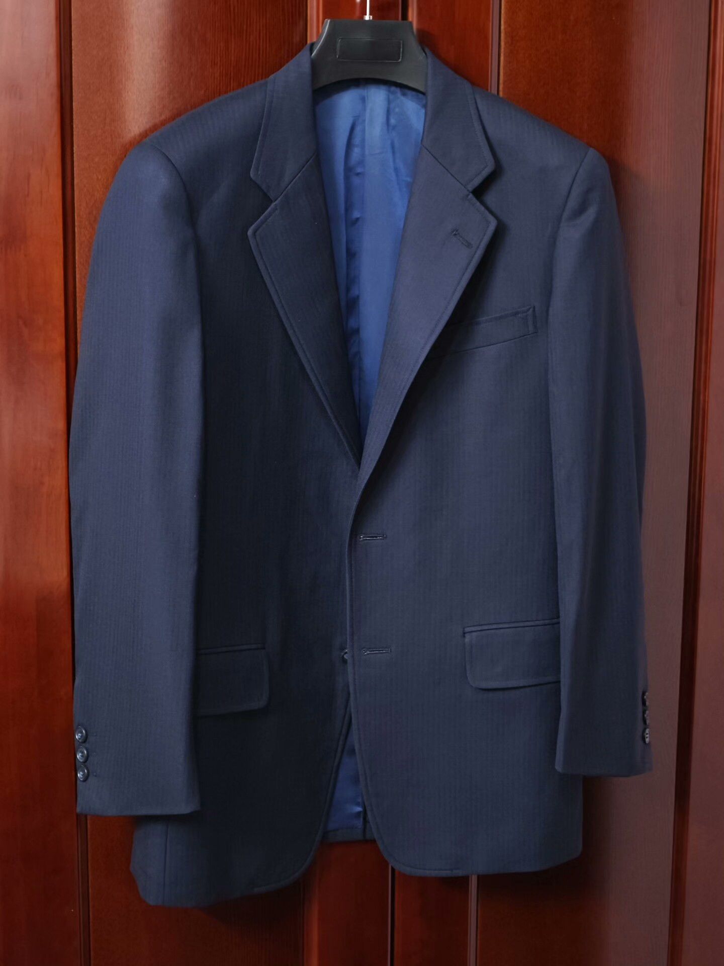 Holland & Sherry Custom Navy Wool Suit Jacket Size US S / EU 44-46 / 1 - 1 Thumbnail