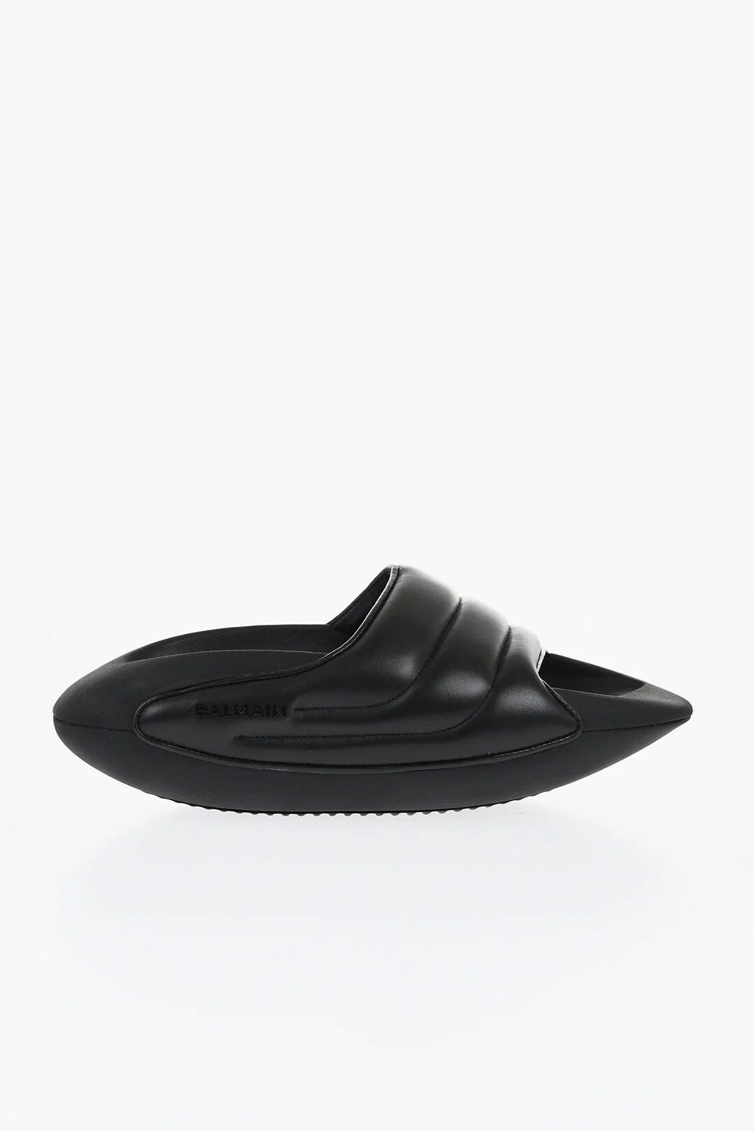 Balmain og1mm0326 Quilted Leather Sandals in Black Size US 11 / EU 44 - 1 Thumbnail