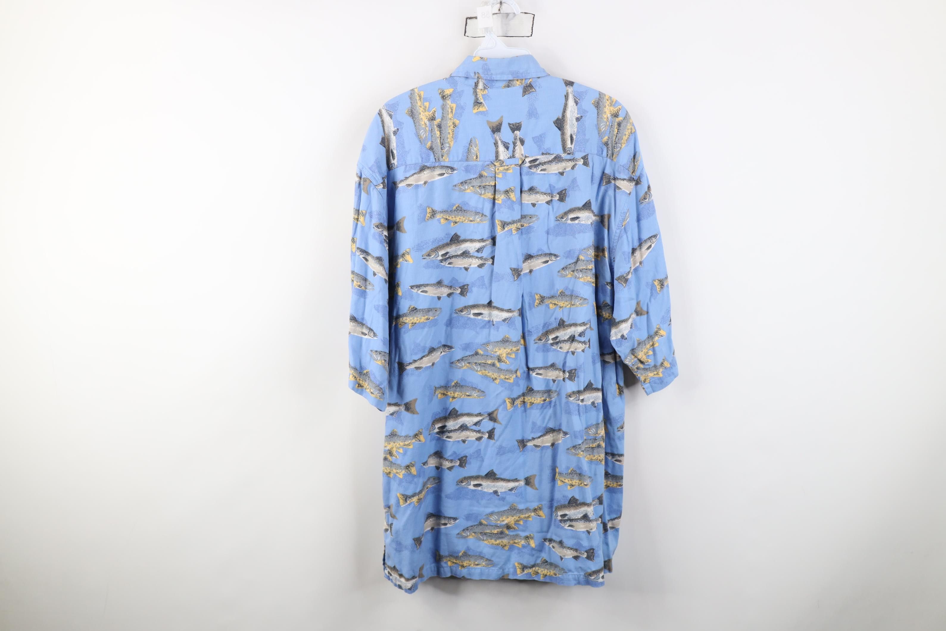 Columbia Vintage 90s Columbia Fish All Over Print Button Down Shirt Size US M / EU 48-50 / 2 - 9 Thumbnail