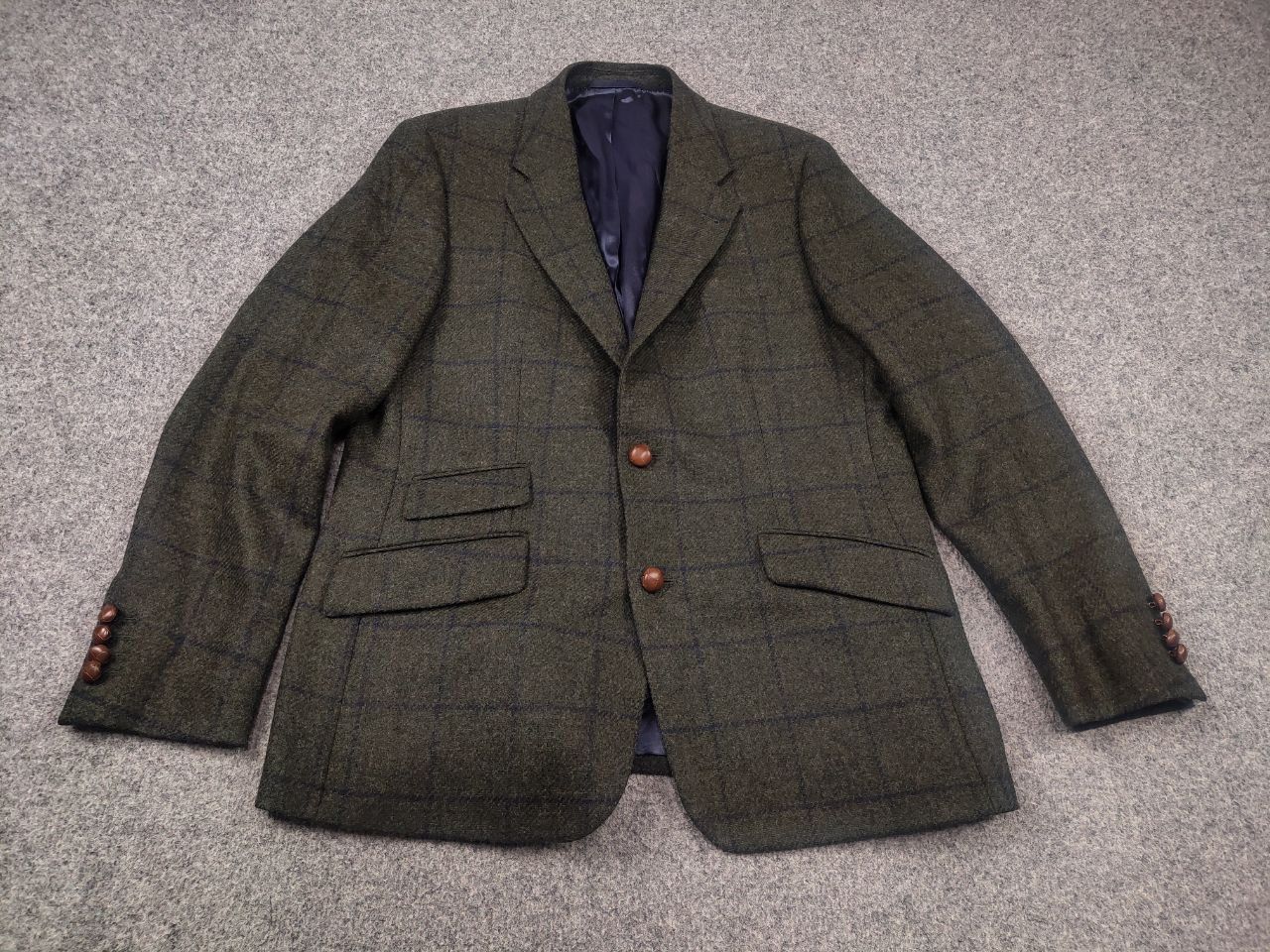 Harris Tweed Charles Robertson British Green Wool Tweed Blazer Jacket Size US M / EU 48-50 / 2 - 3 Thumbnail