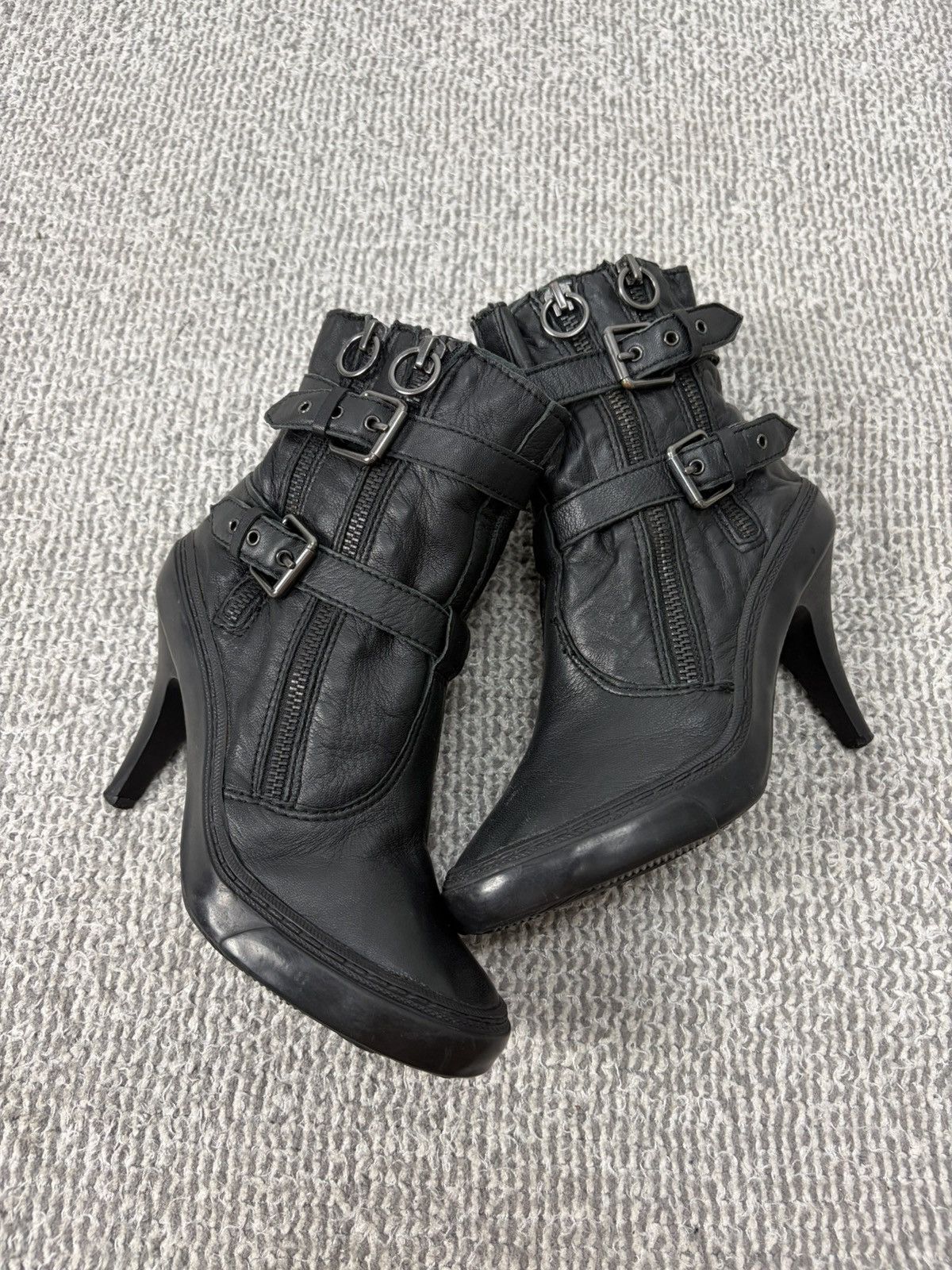 ASH Ash Heels Black Leather Buckled Sneaker Size 37 Size US 7 / IT 37 - 1 Thumbnail