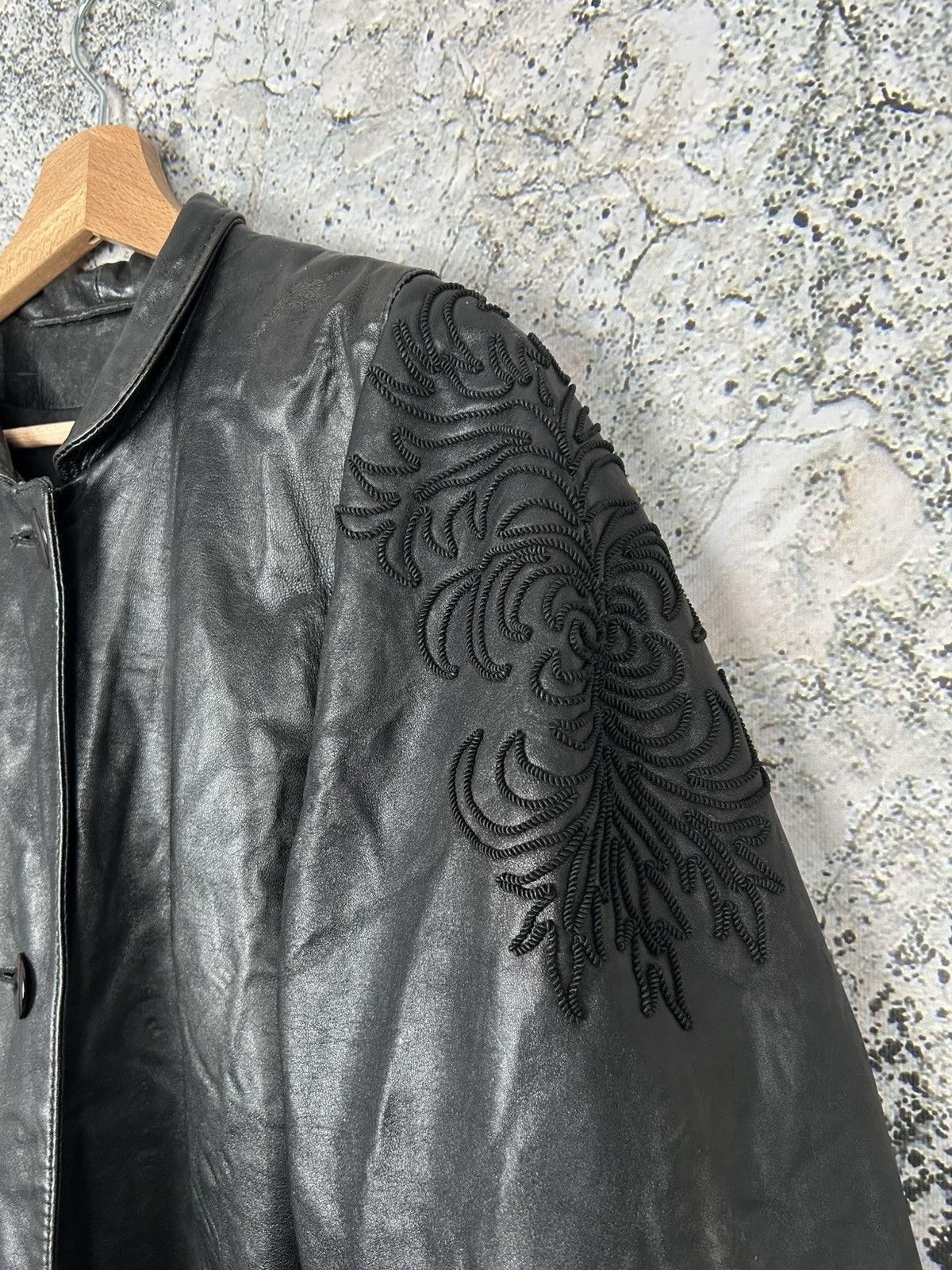 Genuine Leather Vintage Avant Garde Genuine Leather Coat Grunge Goth Punk Size US L / EU 52-54 / 3 - 3 Thumbnail