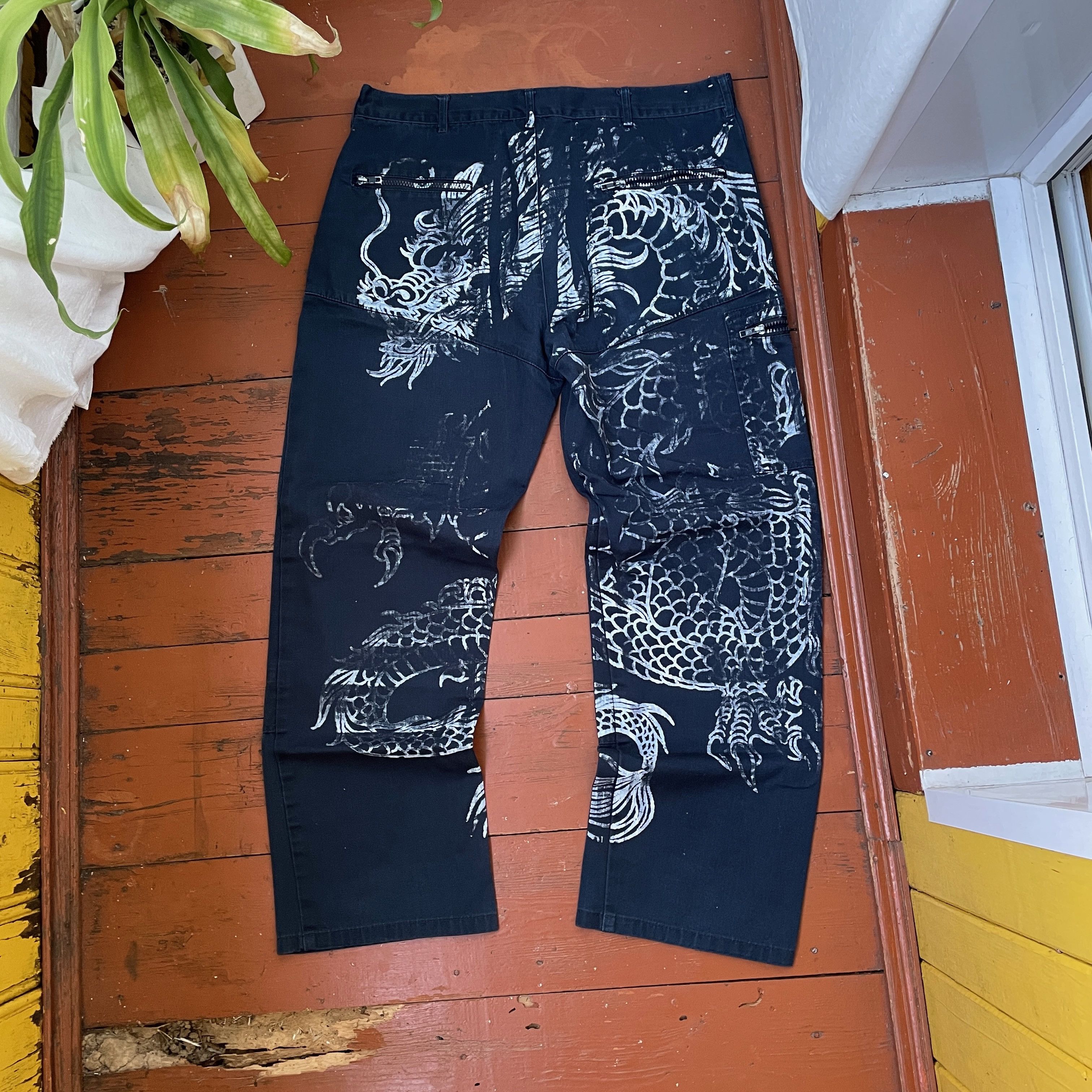 Dickies Custom Dickies pants dragon faded distressed trashed opium Size US 36 / EU 52 - 4 Thumbnail