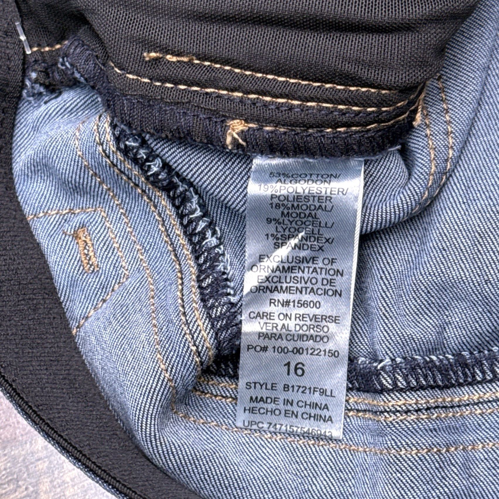 Vintage Democracy Jeans Women 16 High Rise 5-Pocket Denim Stretch Blue Regular Waist 35in Machine Washable Vintage: No Mens Womens Girls Size 38" / US 16 / IT 52 - 6 Thumbnail