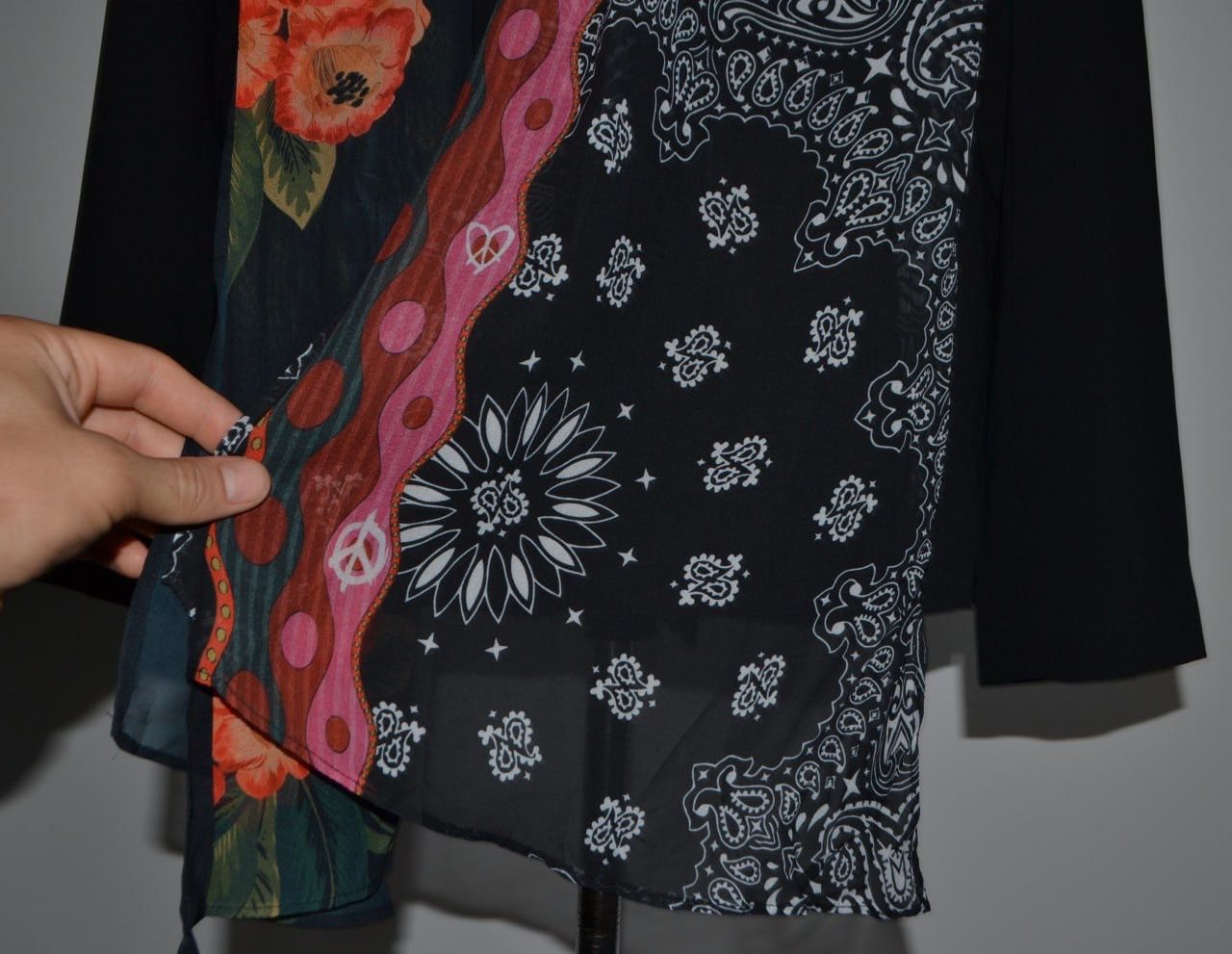 Desigual Desigual Blazer Jacket Career Office Handkerchief Wanita Size L / US 10 / IT 46 - 2 Thumbnail