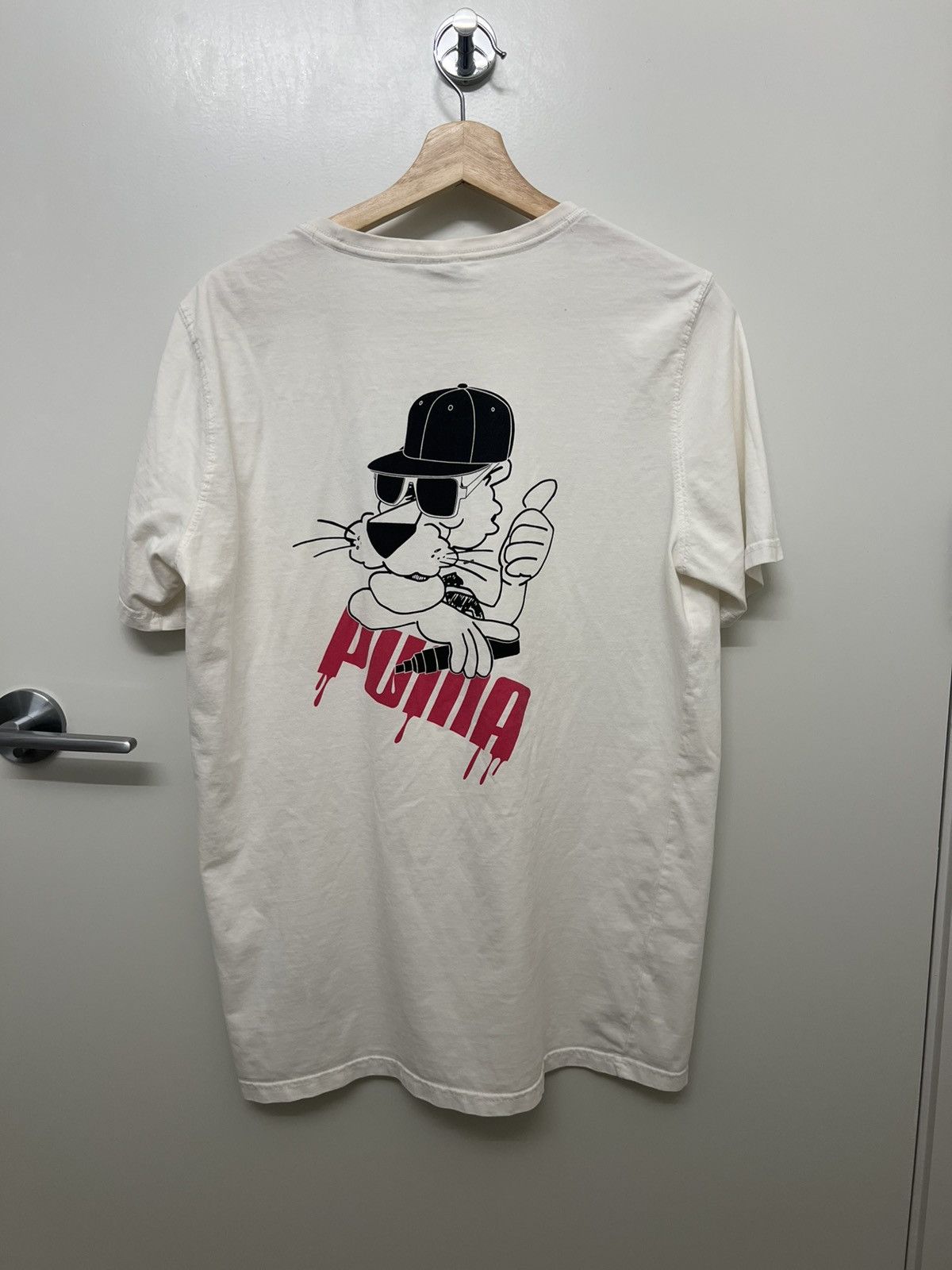 Puma Puma White Graphic Tee Size M — Mic Drip Paint Puma Logo Size US M / EU 48-50 / 2 - 2 Thumbnail