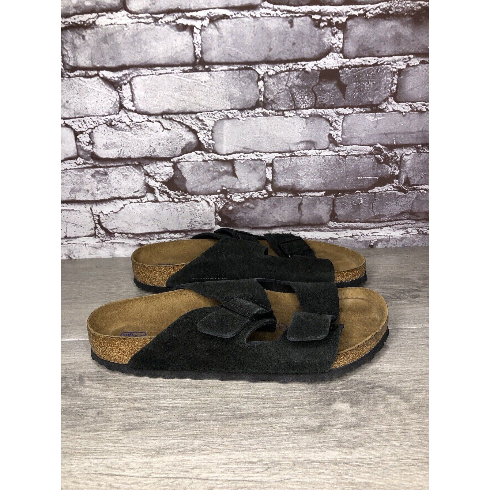 Birkenstock Birkenstock Arizona Black Suede Leather Strap Slides Sandals Size US 10 / IT 40 - 4 Thumbnail