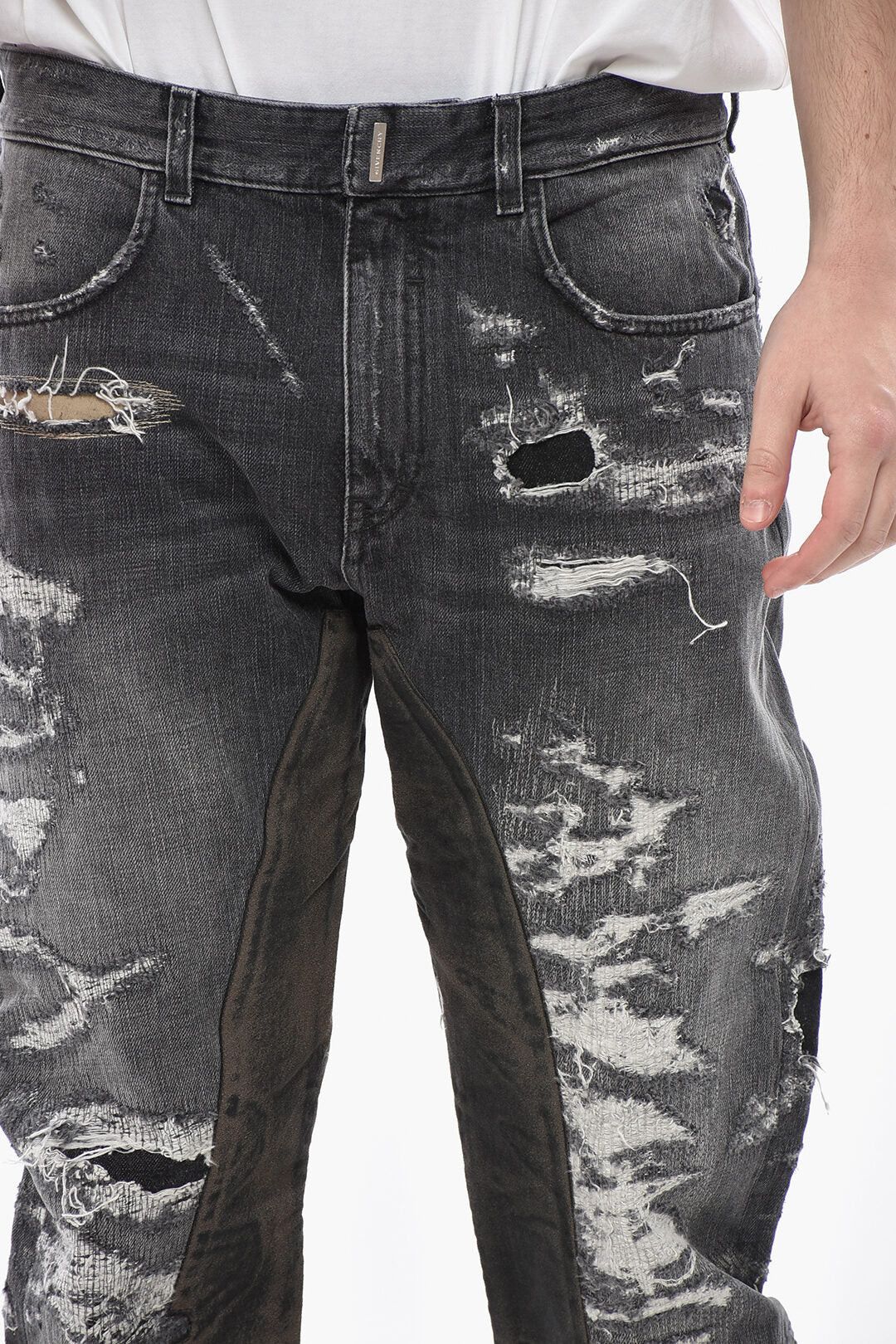 Givenchy og1mm0326 Distressed Regular Fit Jeans in Grey Size US 32 / EU 48 - 3 Thumbnail