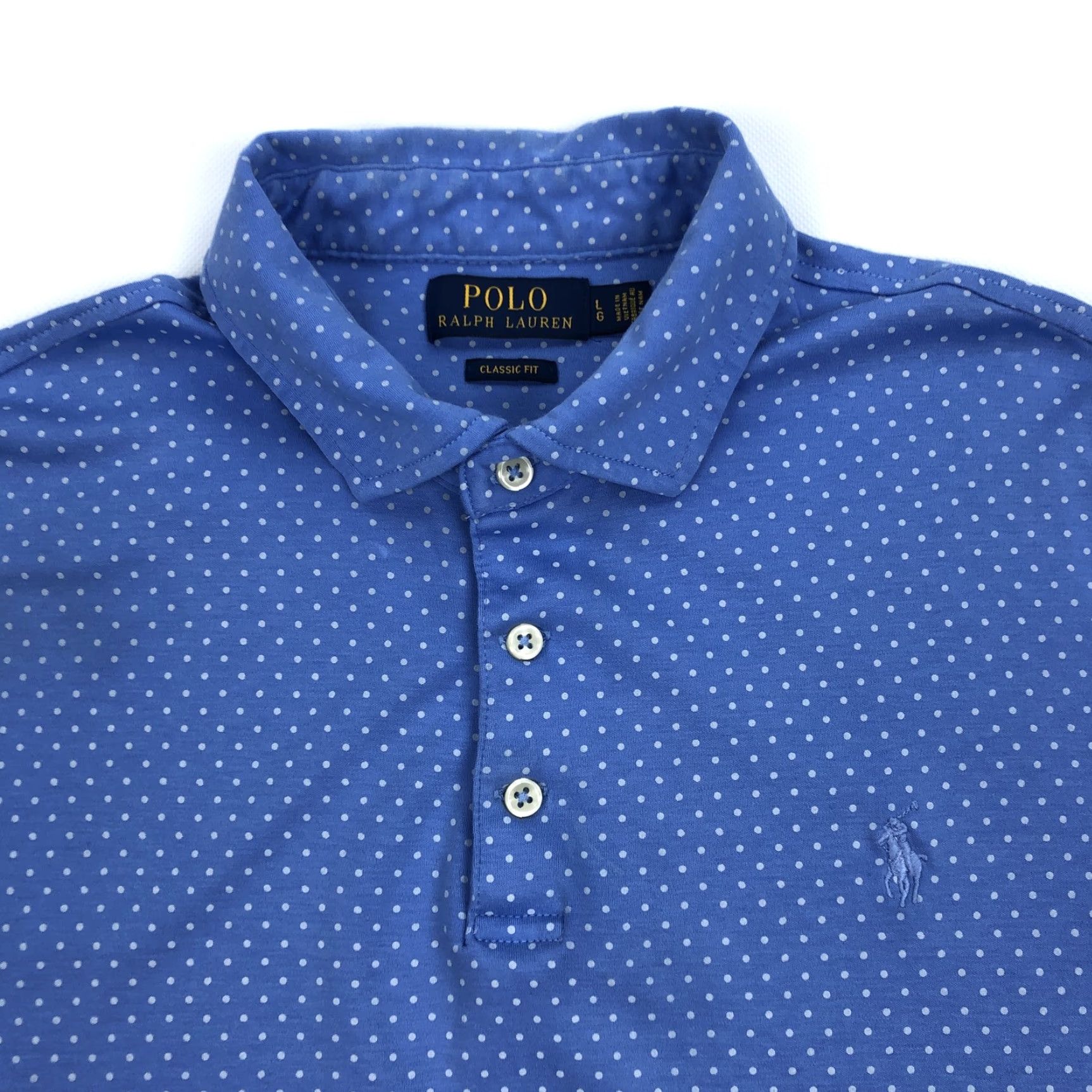 Polo Ralph Lauren Polo Ralph Lauren Polo Shirt Short Sleeve Blue Polka Dot Classic Fit Men's Size L Size US L / EU 52-54 / 3 - 2 Thumbnail