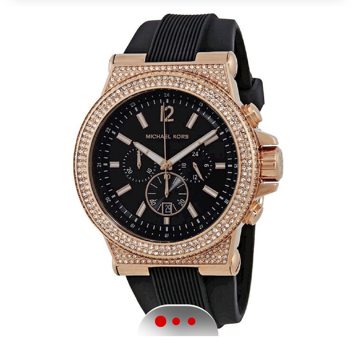 Michael Kors Women's Dylan Chronograph Rubber Black Dial Size ONE SIZE - 1 Thumbnail