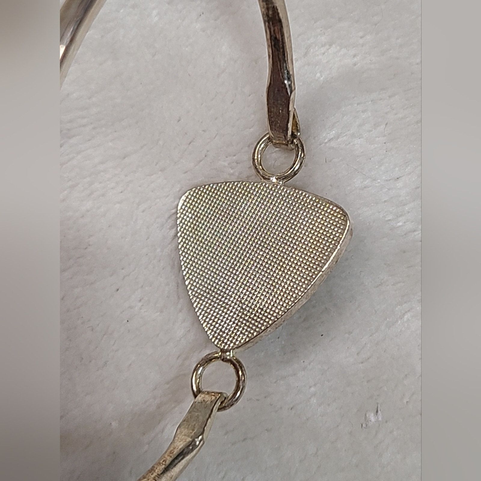 Vintage Vintage Silver Tone Cat's Eye Bangle Bracelet Size ONE SIZE - 2 Thumbnail