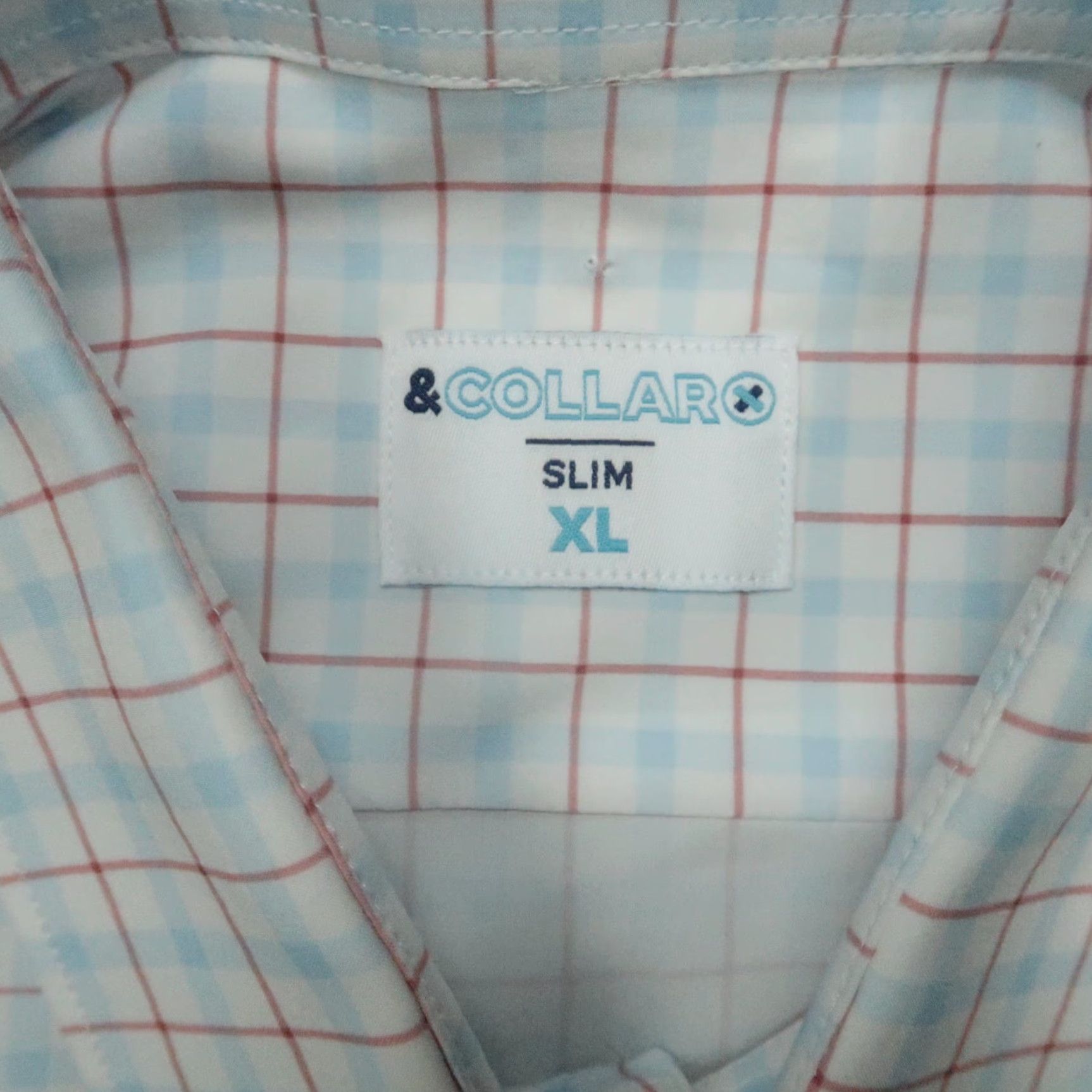 Vintage &Collar Shirt Men XL White Plaid Button-Up Long Sleeve Slim NWT Casual Business Travel Party/Cocktail Mens Size US XL / EU 56 / 4 - 3 Thumbnail