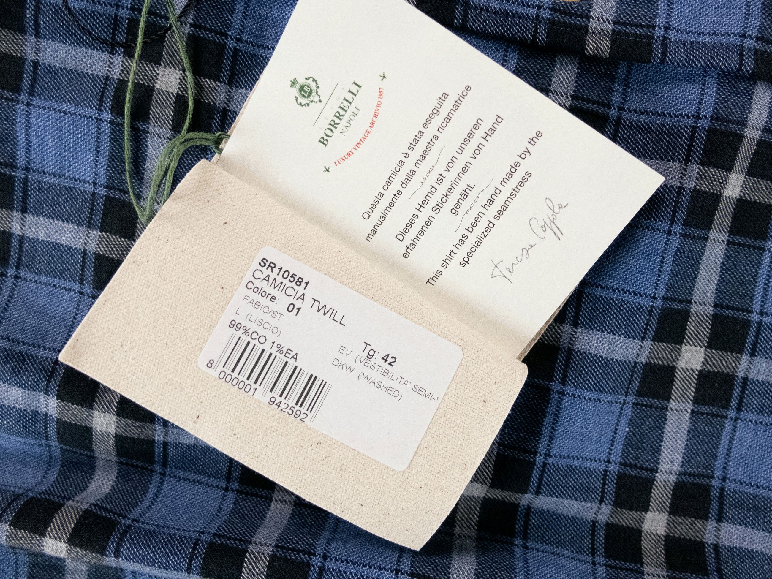 Luigi Borrelli BORRELLI Napoli blue cotton plaid dress shirt Size 42 / 16.5 Size US XL / EU 56 / 4 - 3 Thumbnail