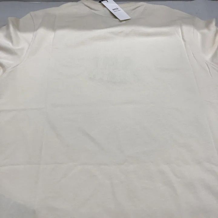 AMI AMI PARIS Cream Logo Embroidered T-Shirt -2507 Size US S / EU 44-46 / 1 - 2 Thumbnail