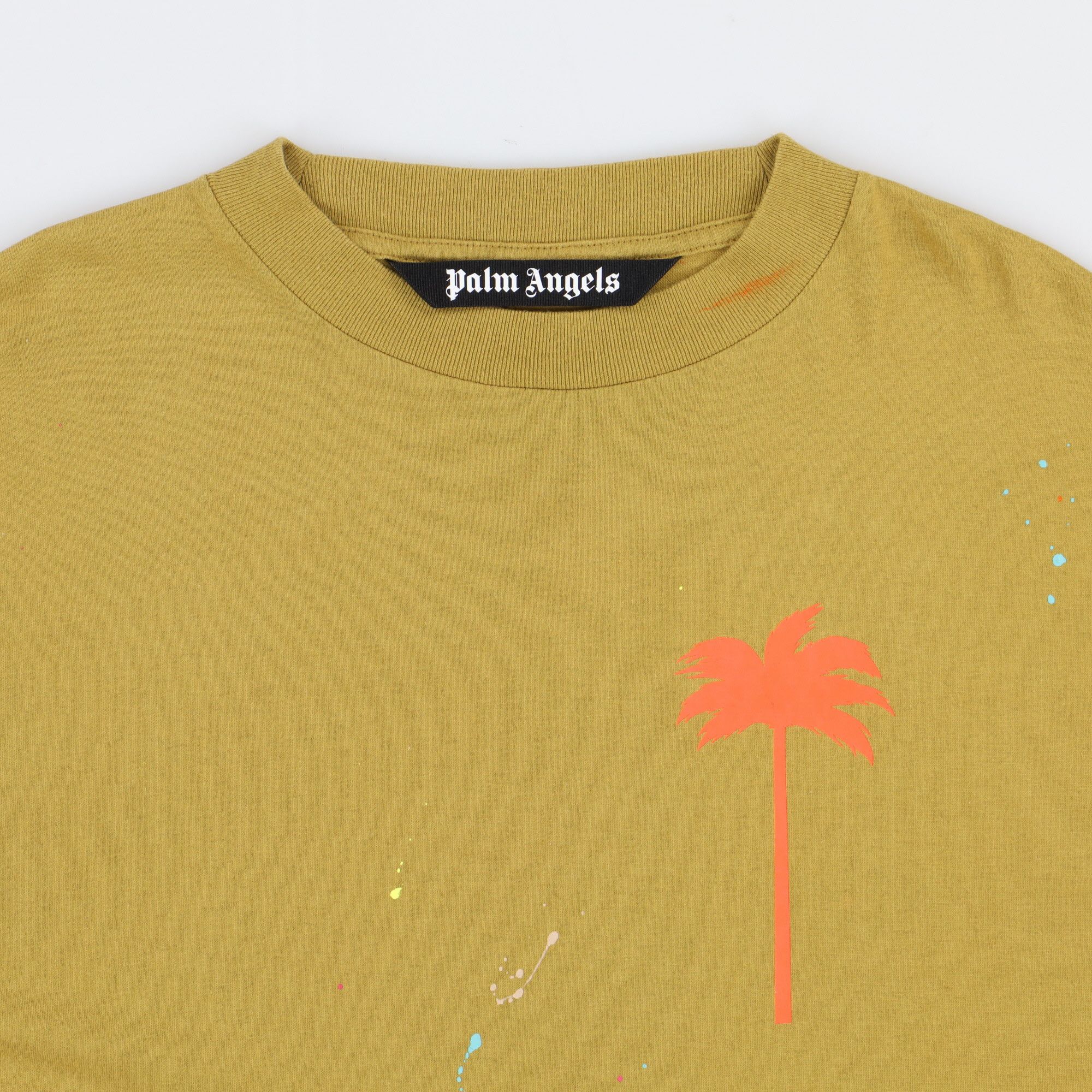 Palm Angels Mustard Palm Tree Paint Splatter T-Shirt Size US L / EU 52-54 / 3 - 5 Thumbnail