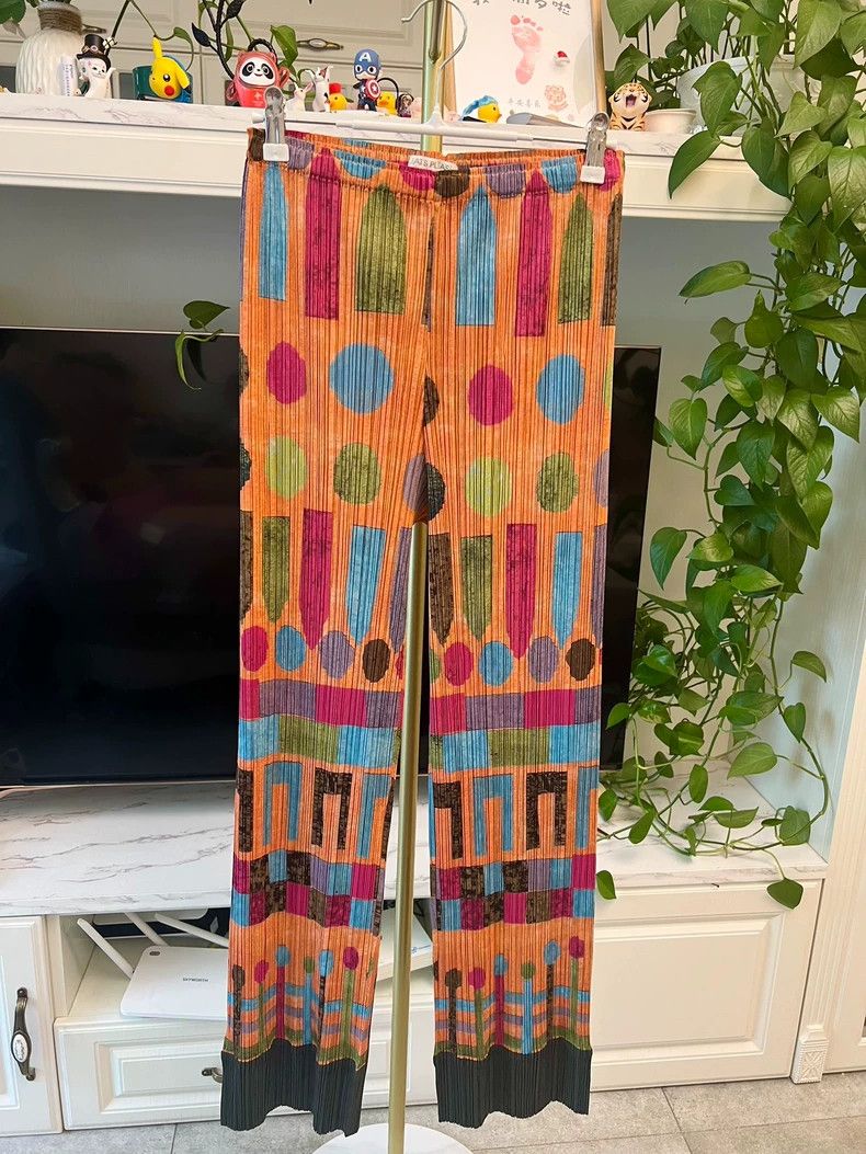 Issey Miyake Issey Miyake size:4 Orange patterned trousers Size 42" / US 20 - 1 Thumbnail