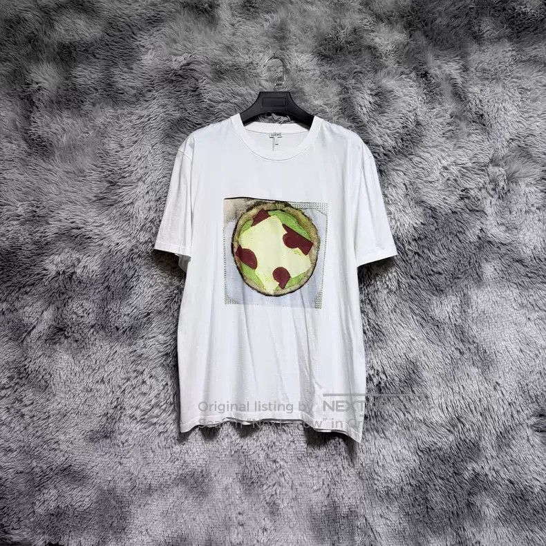 Loewe Loewe Pizza Print Pattern Back Letter Logo Short Sleeve Size US XL / EU 56 / 4 - 1 Thumbnail