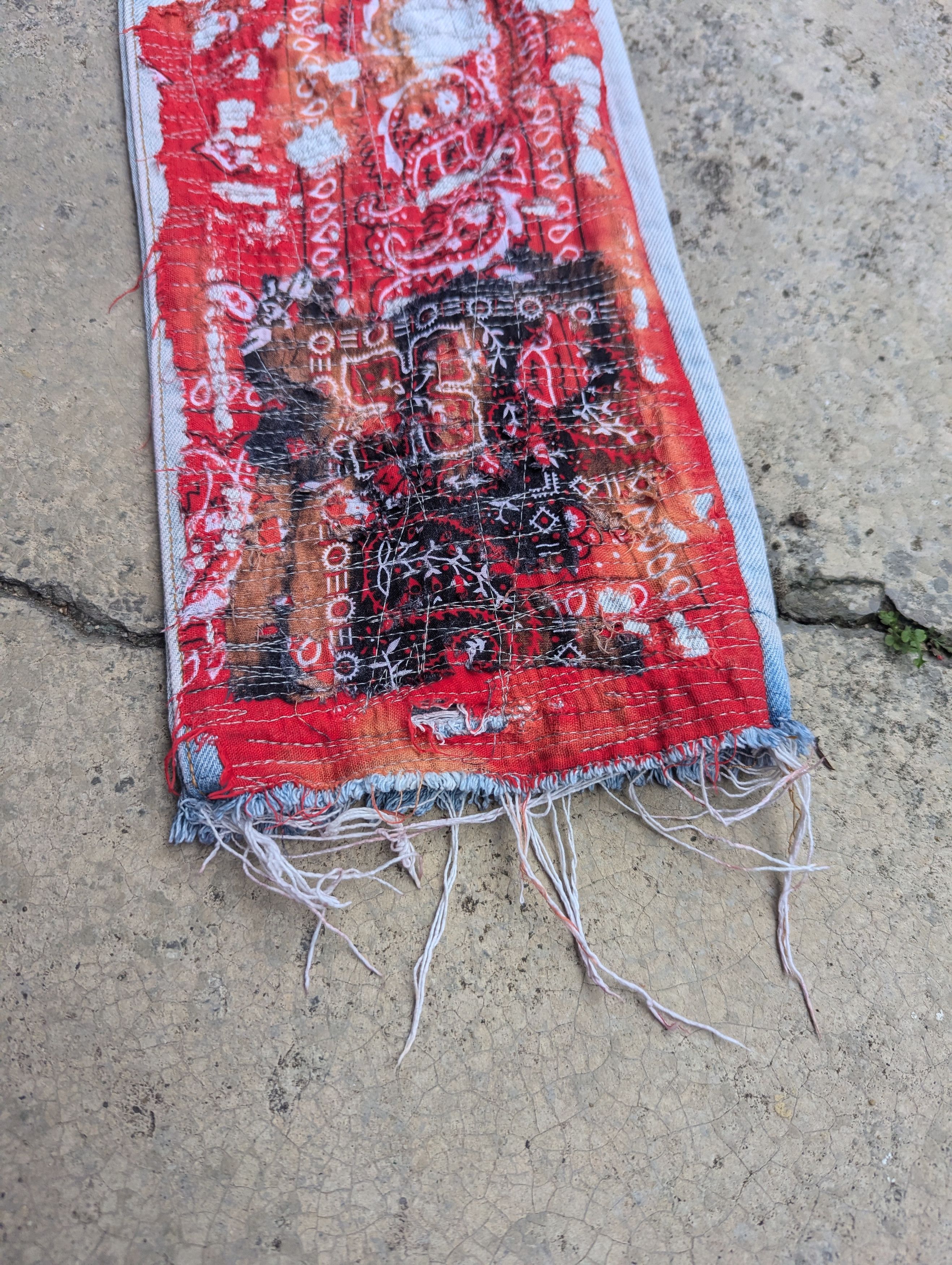 Art Comes First × Levi's Levis 501 Jeans Bandana Boro Distressed Custom Made Size 33" - 7 Thumbnail