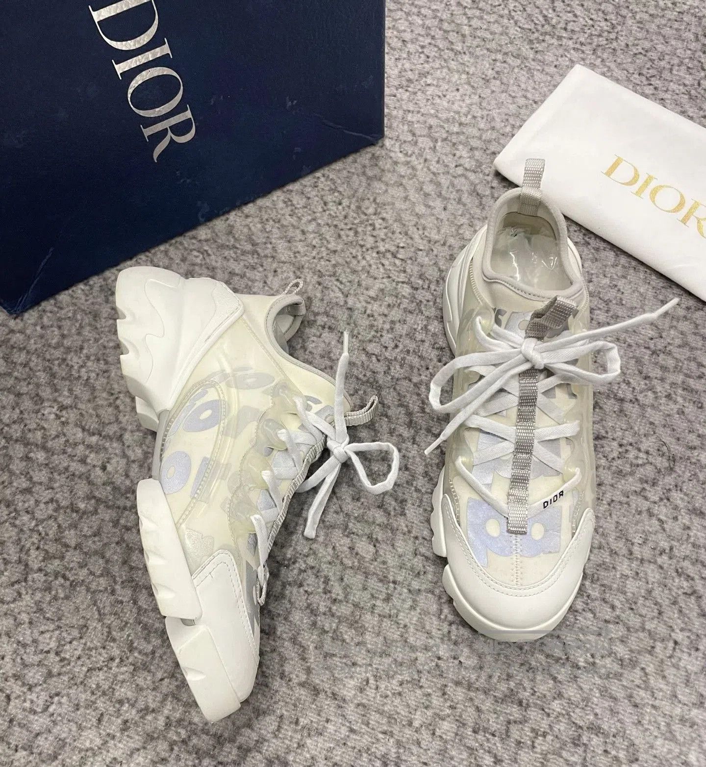 Dior Dior White Gray Women's Sneakers. Size US 6 / IT 36 - 3 Thumbnail