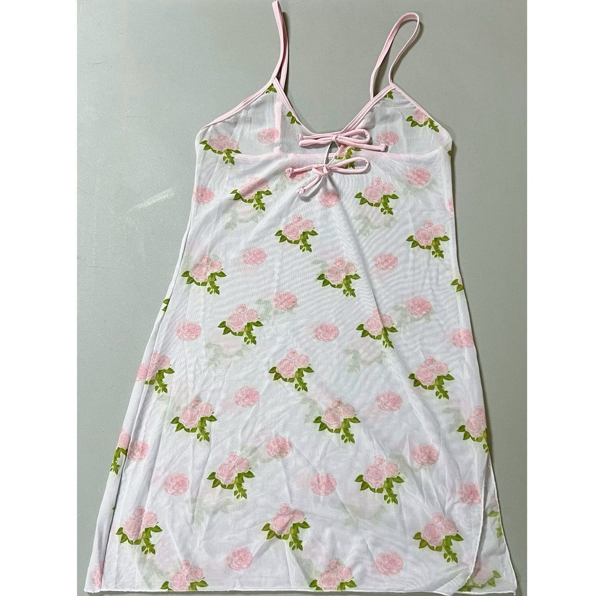 Vintage White Pink Floral Nightie Nightgown Lingerie Dress Size S 🎀 Size S / US 4 / IT 40 - 4 Thumbnail
