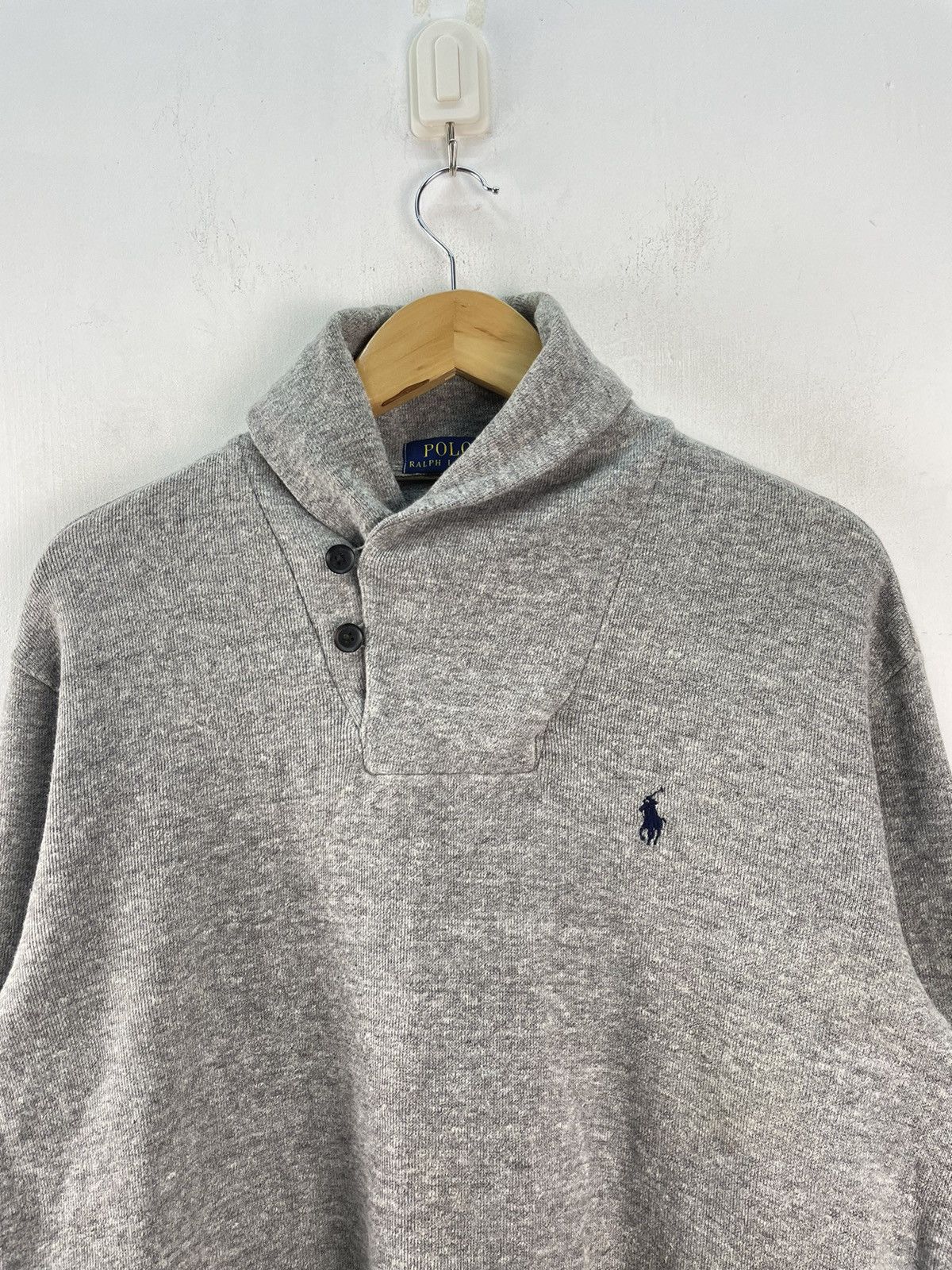 Polo Ralph Lauren Vintage Polo Ralph Lauren Sweatshirt Shawl Collar Pullover Size US M / EU 48-50 / 2 - 2 Thumbnail