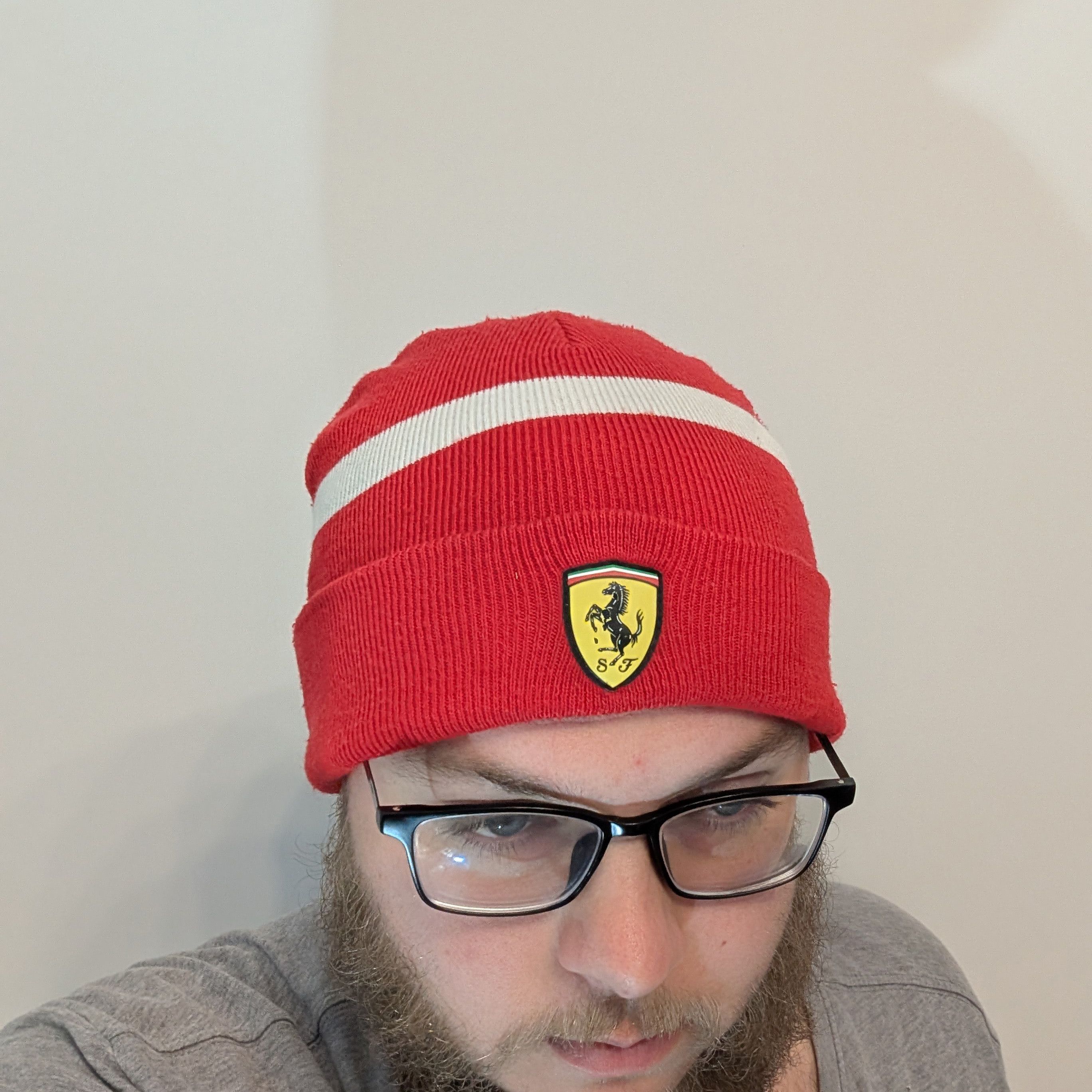 Ferrari Ferrari Scuderia Logo Beanie Red One Size Racing Sports Hat Size ONE SIZE - 2 Thumbnail