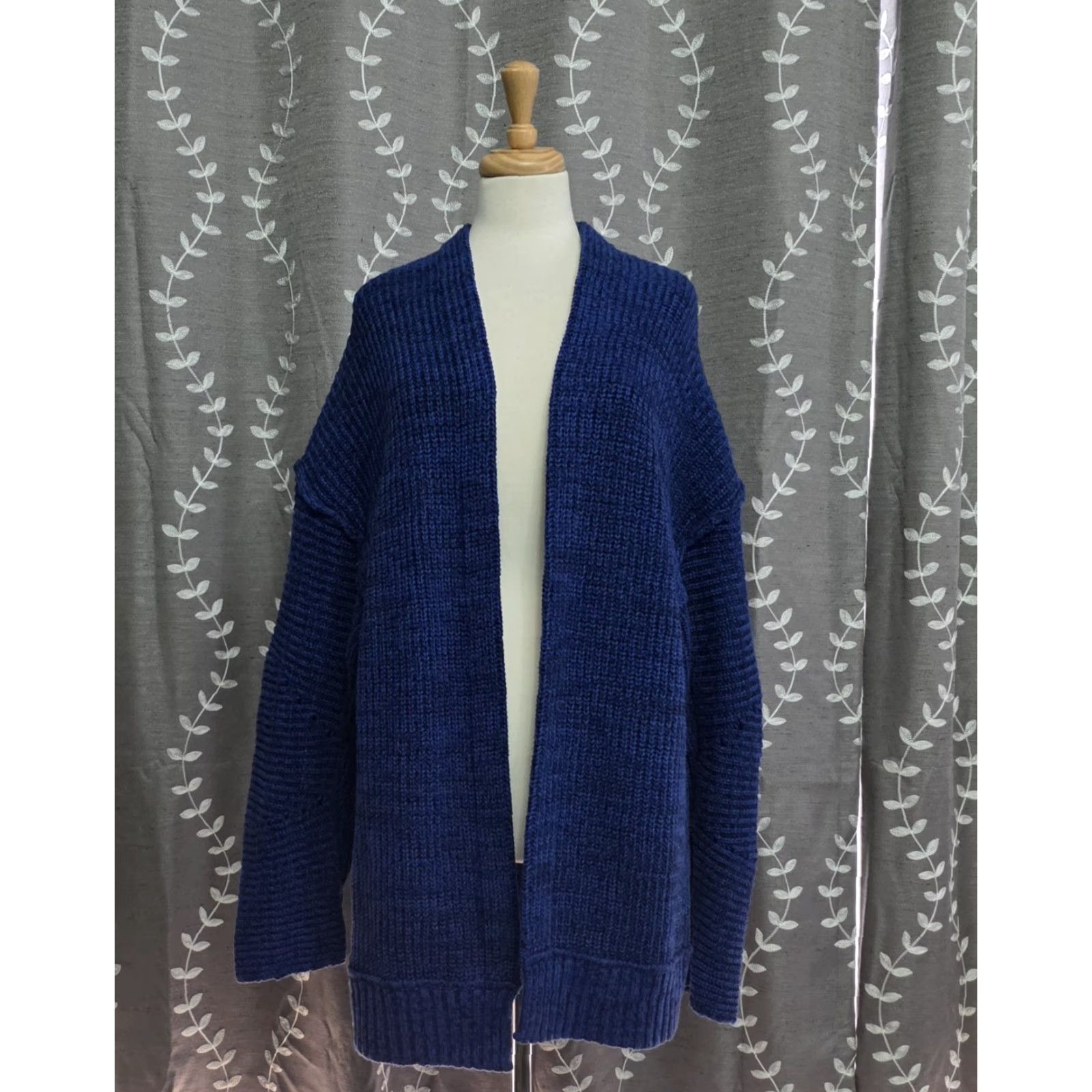 Free People Free People Cardigan Sweater Women's L Blue Oversized Knit Open Heavyweight Bohemian Fashion 90s Not Applicable? Size L / US 10 / IT 46 - 2 Thumbnail