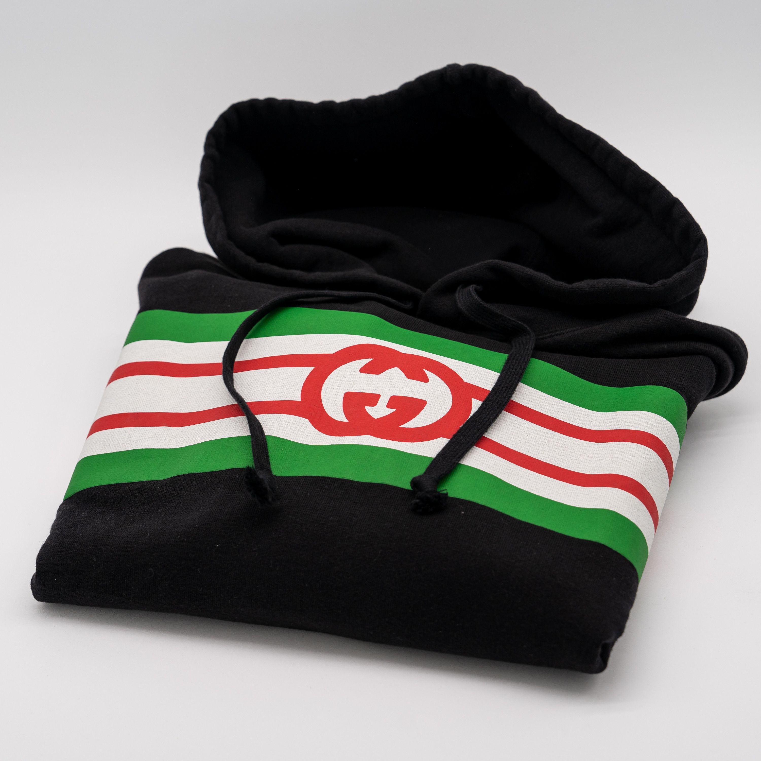 Gucci S Gucci GG Print Hoodie Black Green Red Web Stripe Size US S / EU 44-46 / 1 - 6 Thumbnail