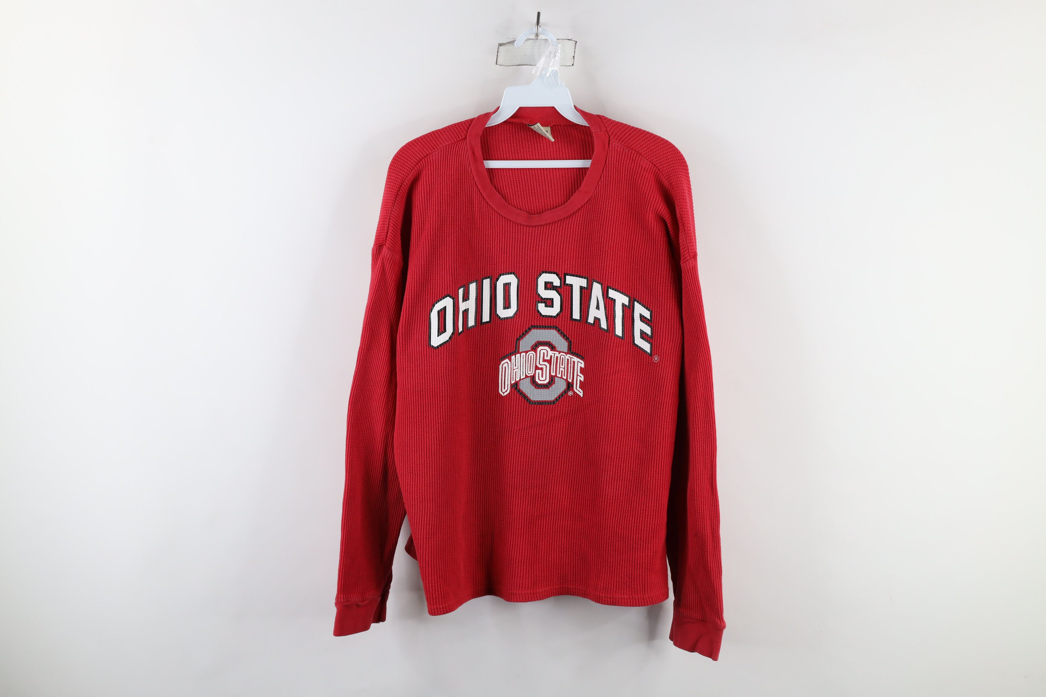 Vintage Vintage State University Thermal Waffle Knit T-Shirt Red Size US XL / EU 56 / 4 - 1 Thumbnail