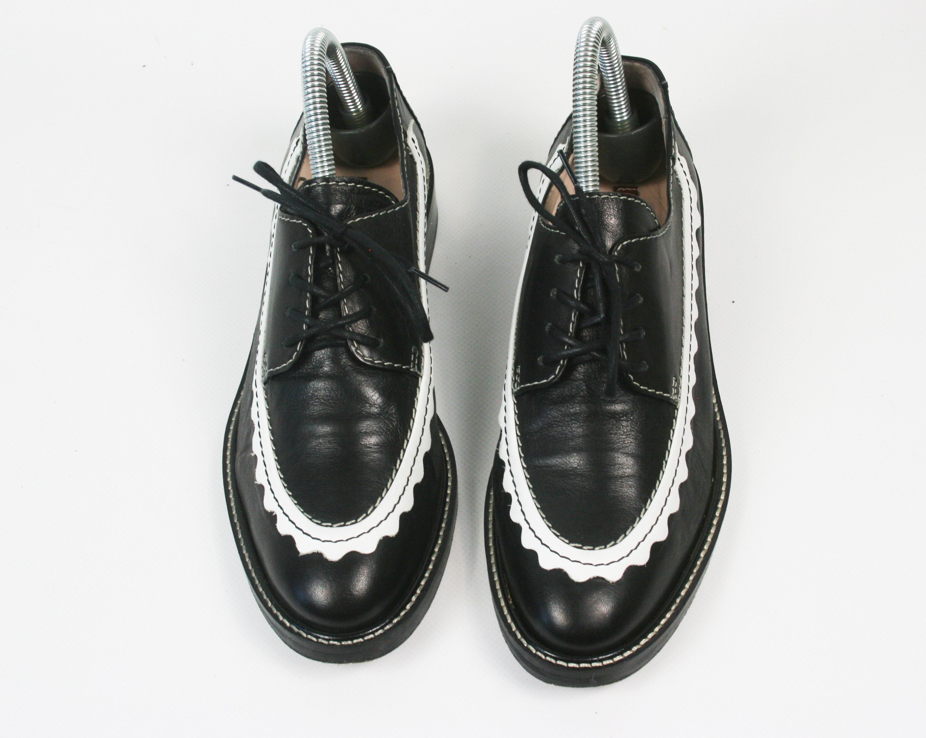 Alexa Chung AC-30 Scallop-edge Leather Derby Shoes Size US 8 / IT 38 - 5 Thumbnail