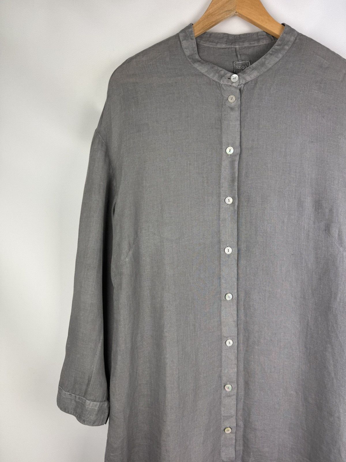 120% Lino 120% Lino Long Sleeve Linen Button Up Lagenlook Shirt Dress Size XL / US 12-14 / IT 48-50 - 4 Thumbnail