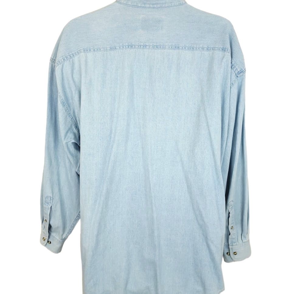 Denime VINTAGE Copa Banana Denim Work Shirt Mens 2XL Blue Long Sleeve Button-Up 90s Delivery Uniform Embroidered Size US XXL / EU 58 / 5 - 4 Thumbnail