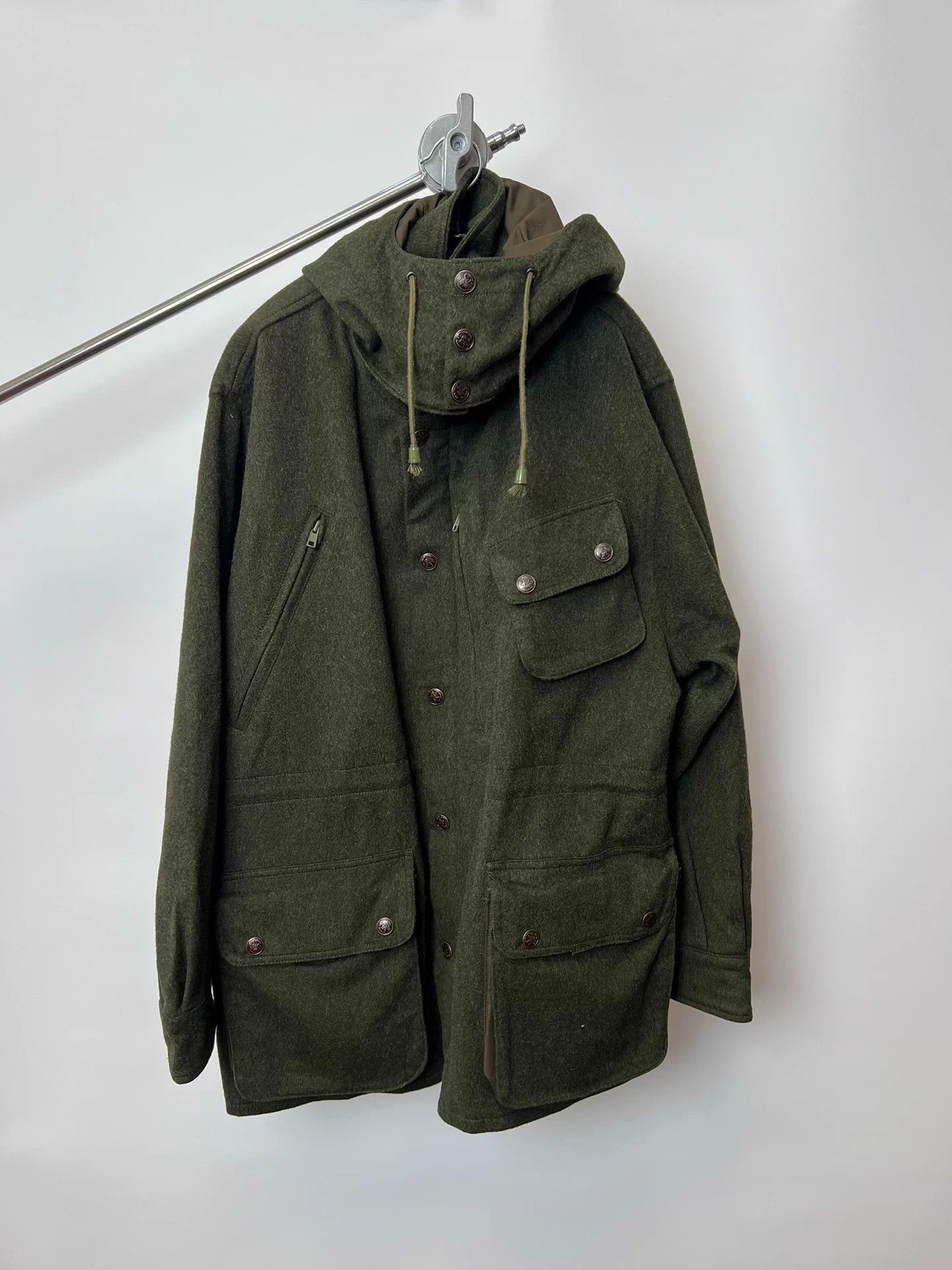 Vintage Vintage Dark Green High Collar Removable Wool Coat Size US S / EU 44-46 / 1 - 3 Thumbnail