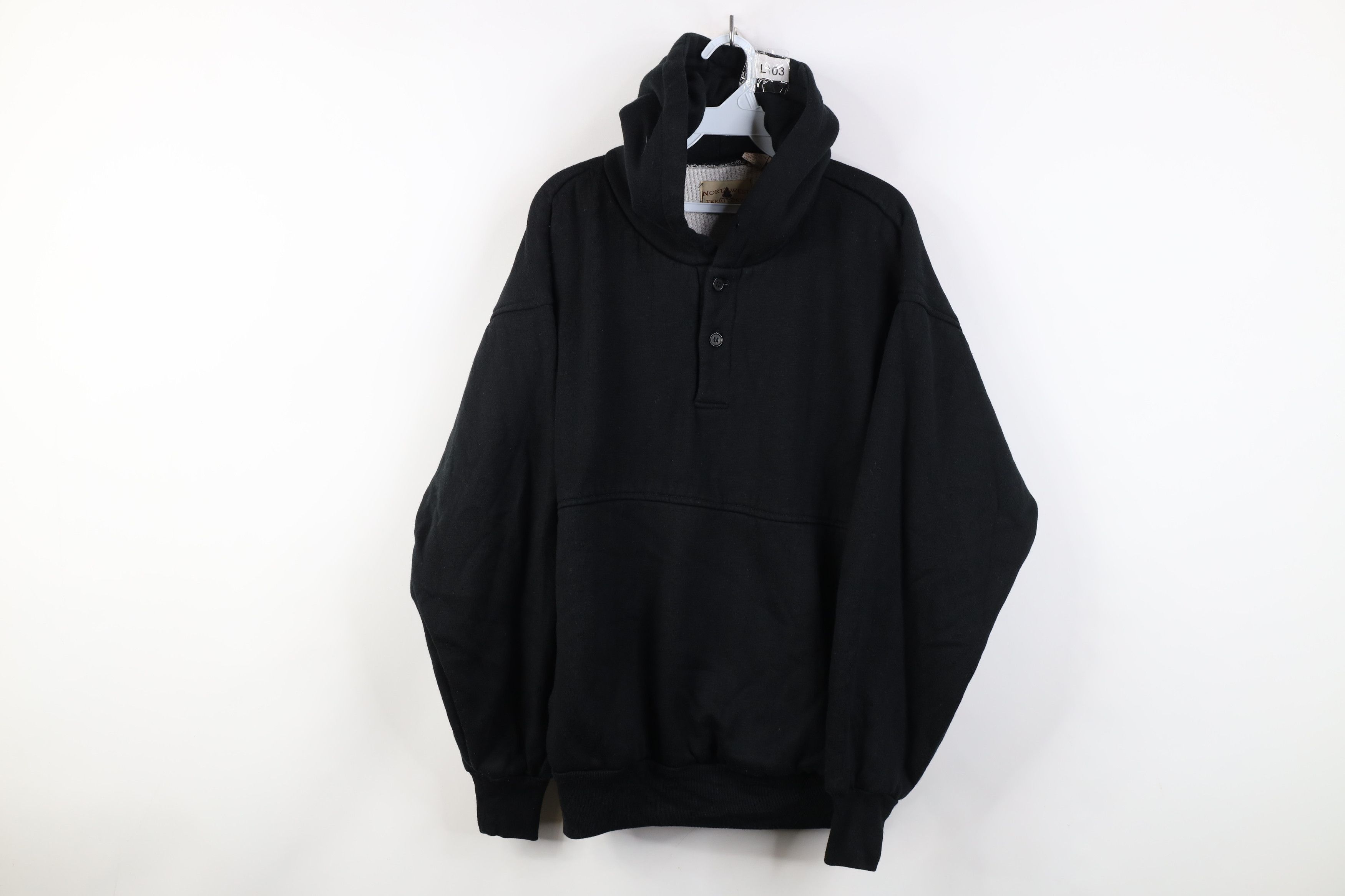 Vintage Vintage 90s Streetwear Heavy Thermal Waffle Lined Hoodie Size US XL / EU 56 / 4 - 1 Thumbnail