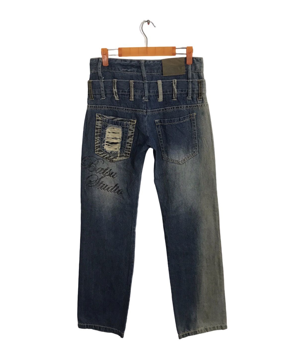 Japanese Brand Hype Japanese Brand Bat-su Studio Double Waist Denim Jeans Size US 30 / EU 46 - 2 Thumbnail