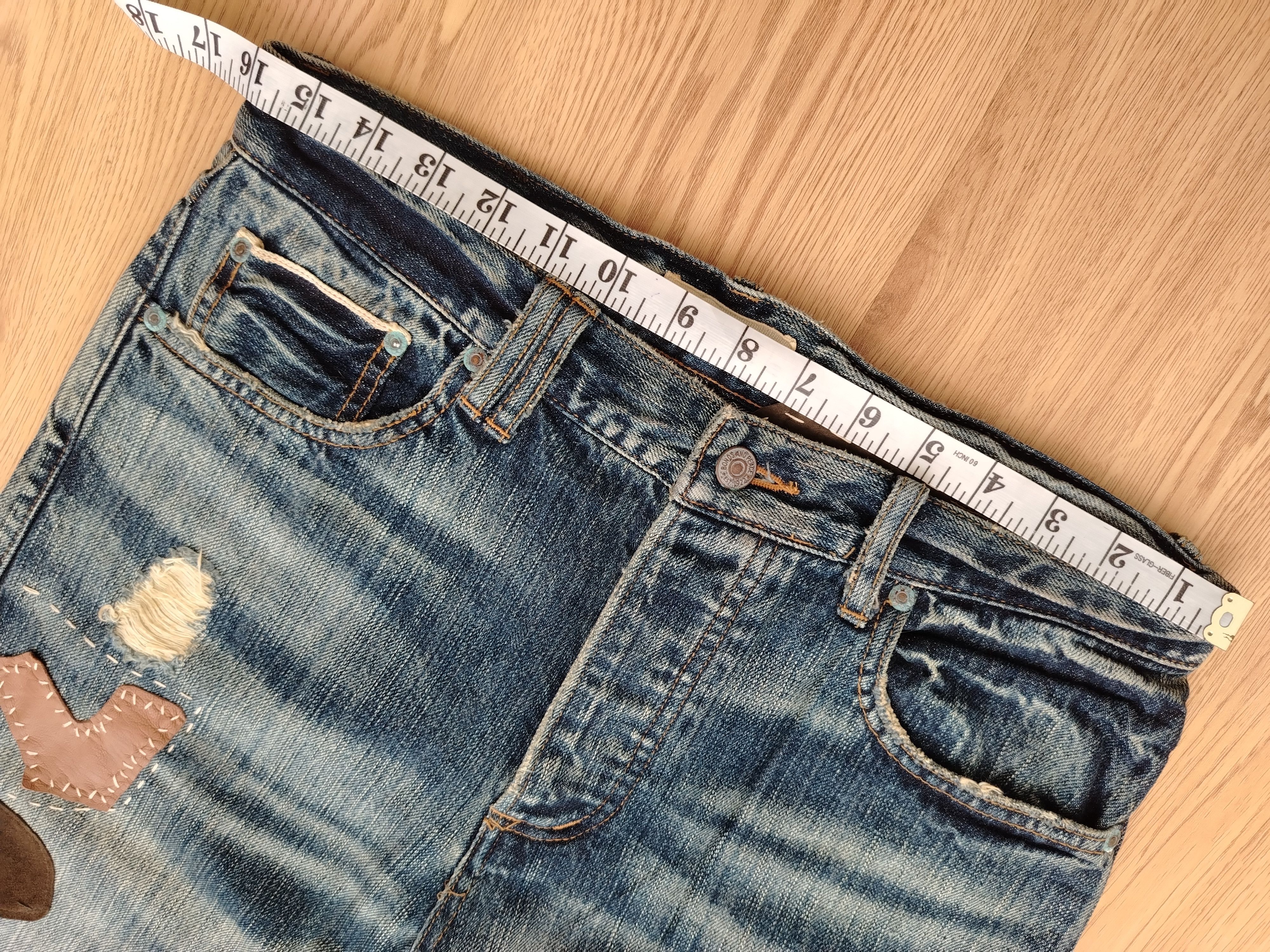 Vintage Sashiko Patchwork Jeans Bonds & Peace Size US 32 / EU 48 - 7 Thumbnail