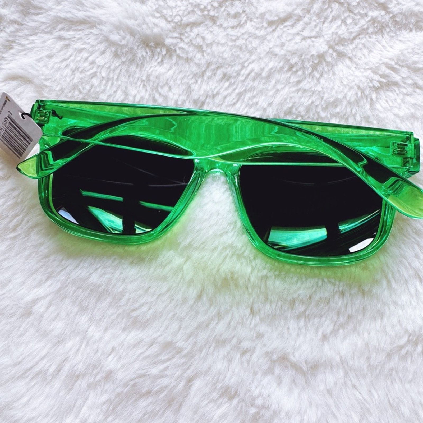 Other Cerise Bright Green Mirrored Sunglasses Size ONE SIZE - 14 Thumbnail