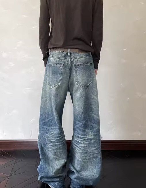 Japanese Brand Blue Y2k Ripped Jeans Size US 27 - 3 Thumbnail