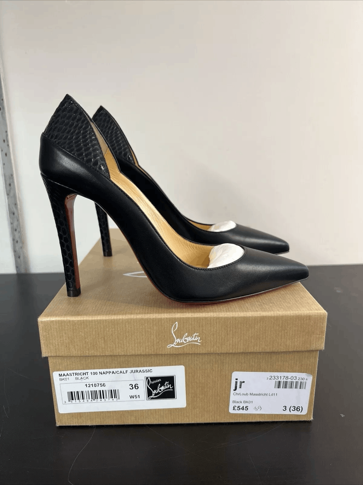 Christian Louboutin Christian Louboutin Masstricht Pump 100 Nappa Black UK 3 Size US 5.5 / IT 35.5 - 1 Thumbnail