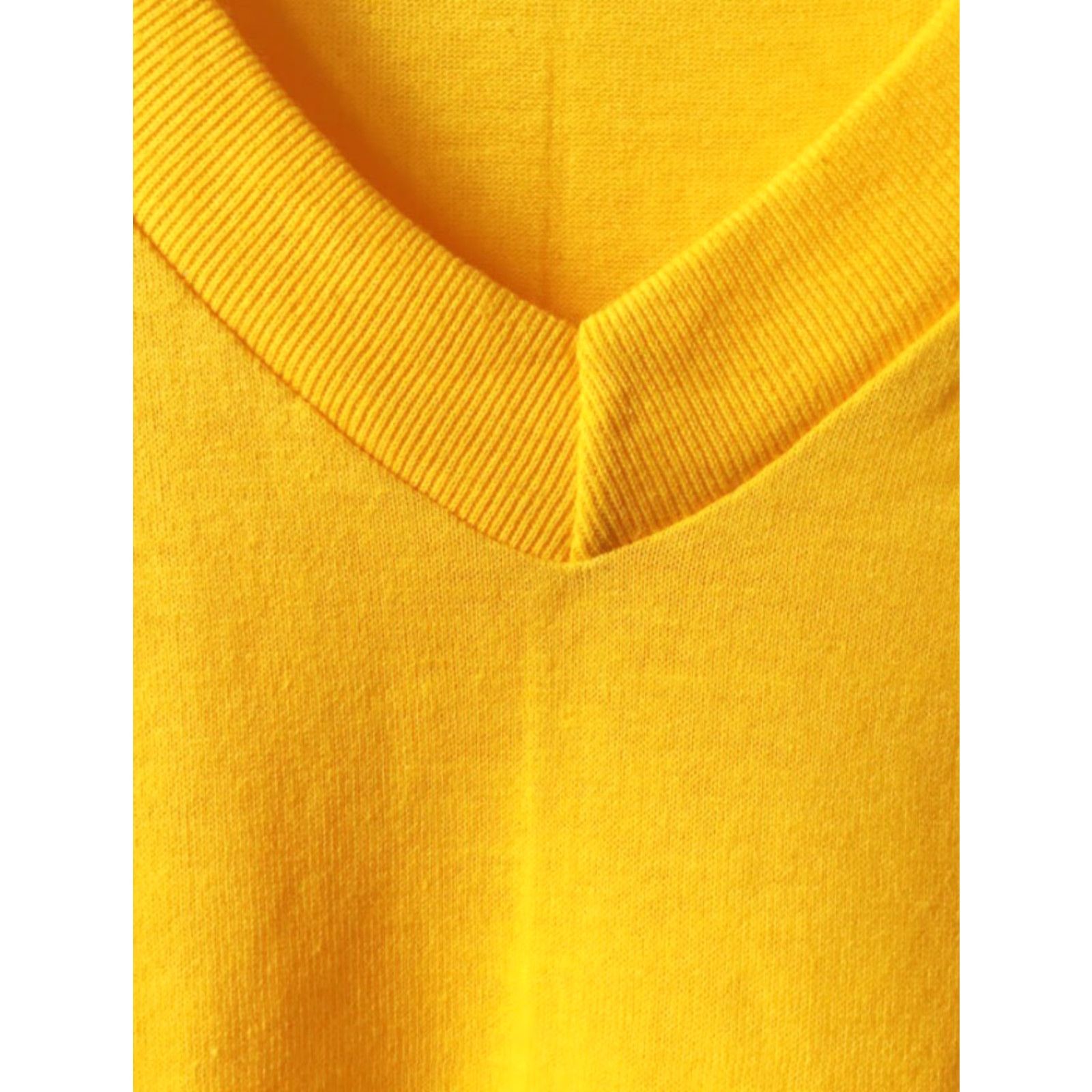 Russell Athletic VINTAGE Russell Athletic T-Shirt Mens S V-Neck 90s Deadstock NWOT Yellow 50/50 Cotton Blend Short Sleeve 1990s USA Size US S / EU 44-46 / 1 - 2 Thumbnail