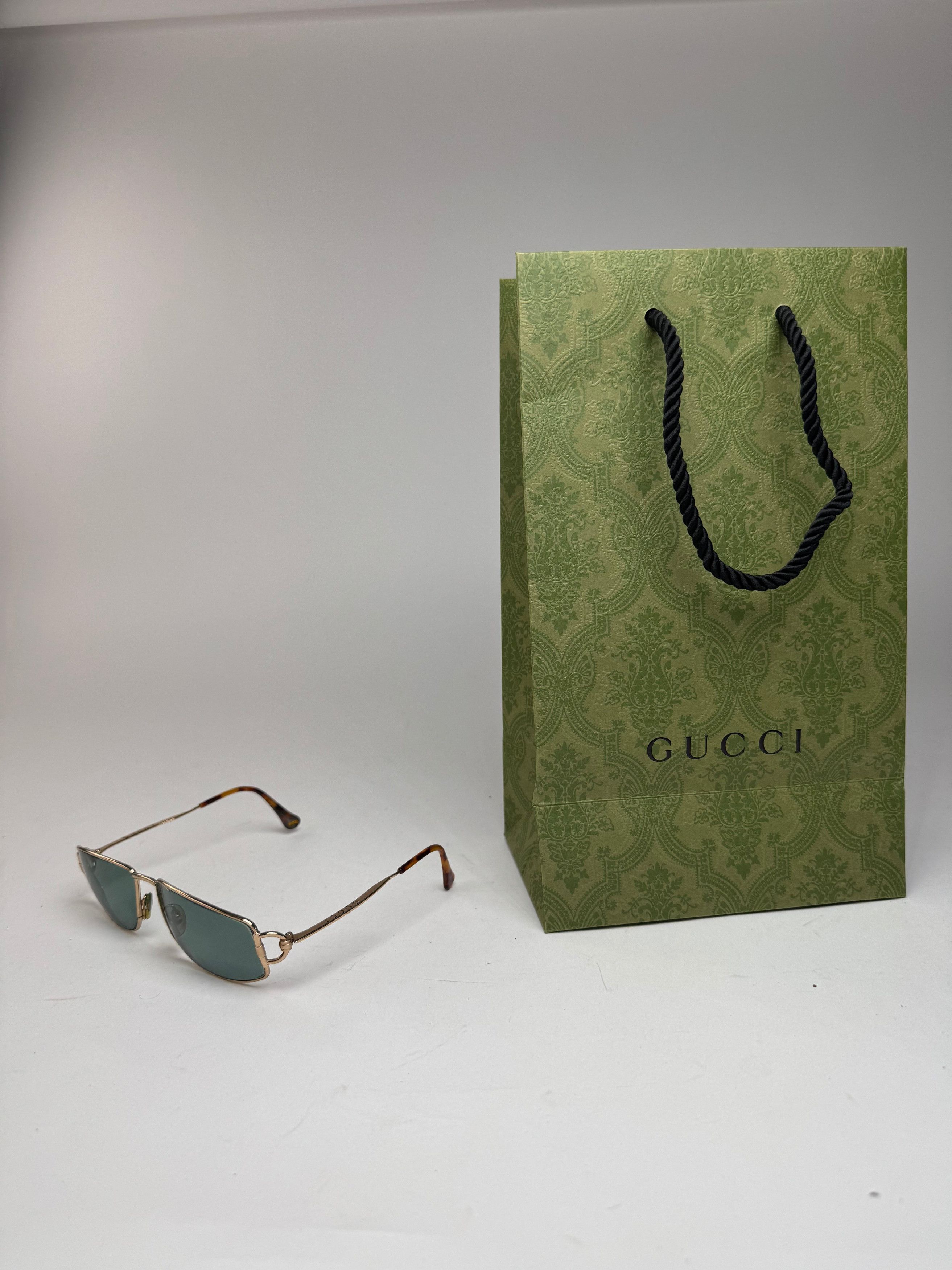 Gucci Vintage Sunglasses Green Gold Size ONE SIZE - 1 Thumbnail