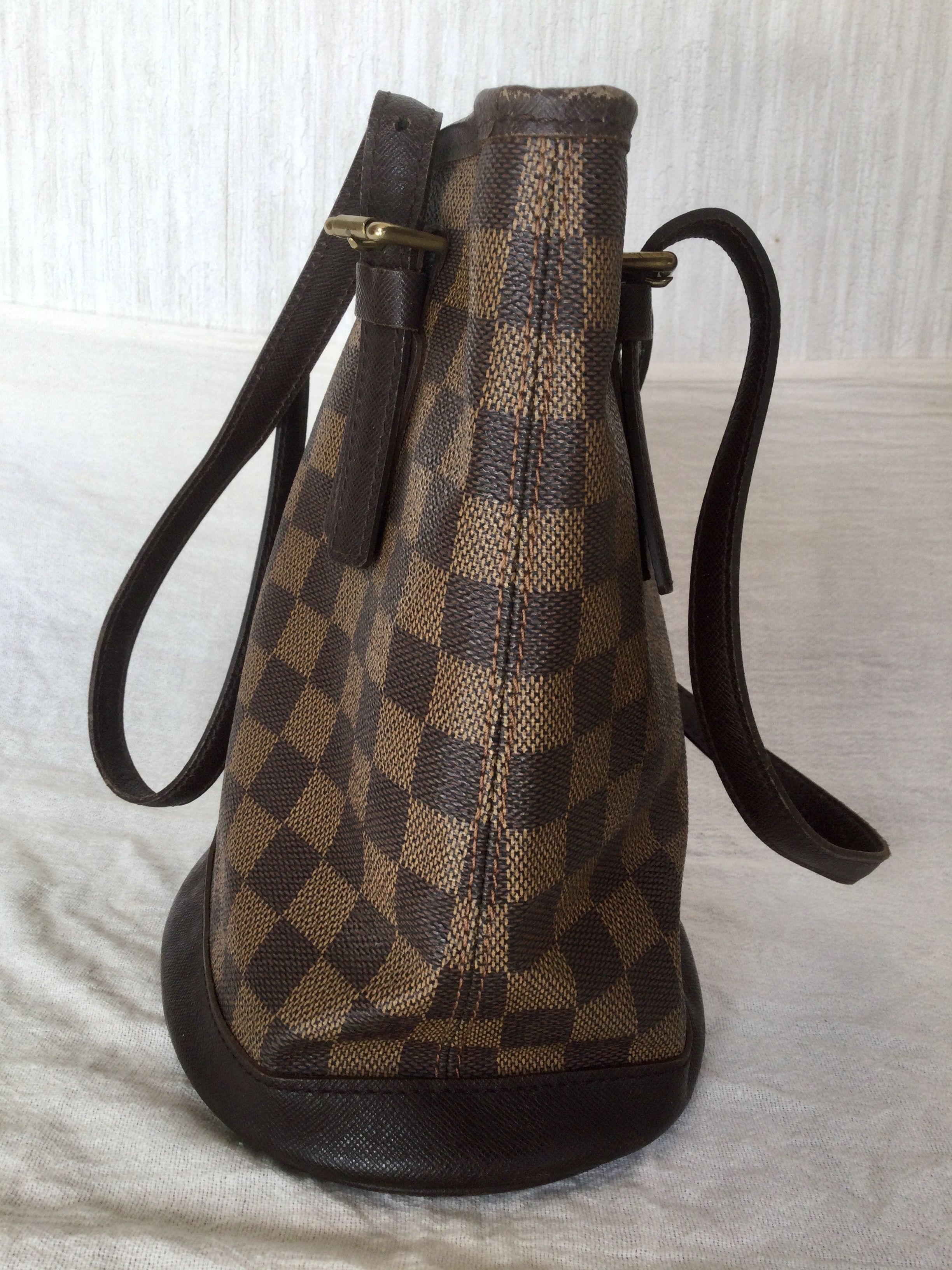 Louis Vuitton Pre-Owned Louis Vuitton Brown Checkered Bucket Bag Size ONE SIZE - 4 Thumbnail
