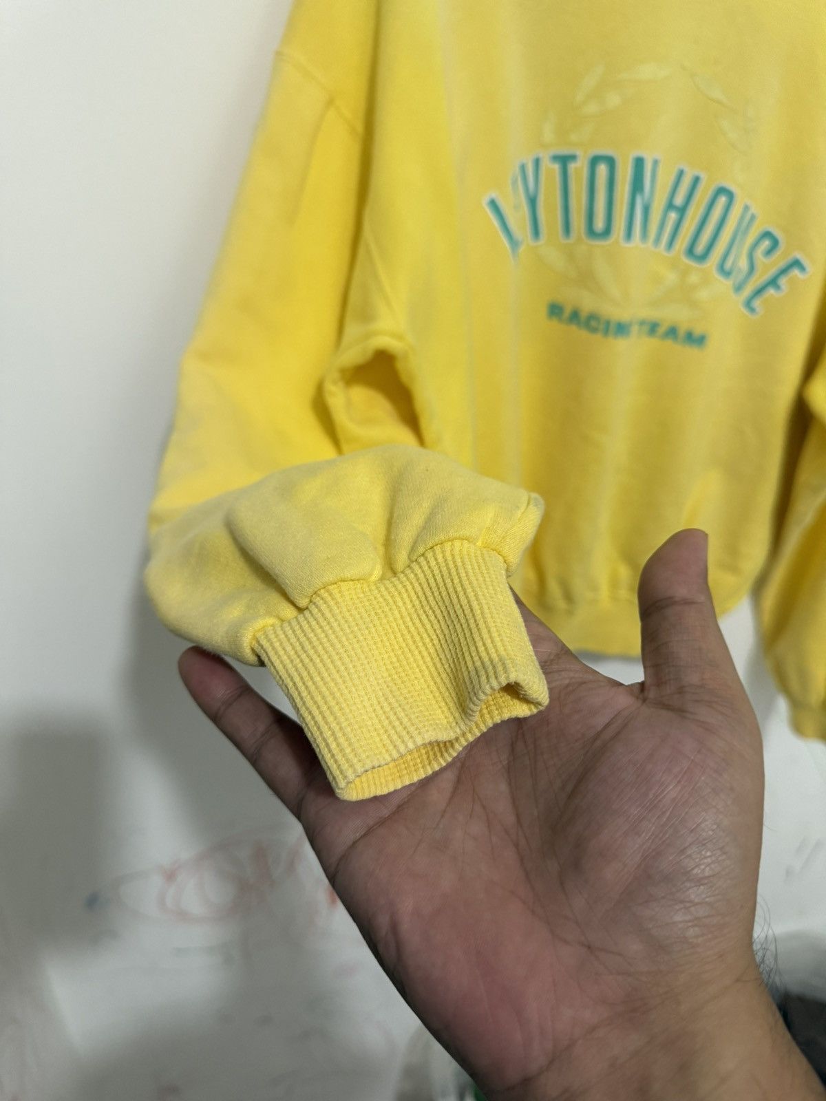 Japanese Brand Vintage Japanese Brand Leyton House Racing Yellow Sweatshirt Size US L / EU 52-54 / 3 - 5 Thumbnail