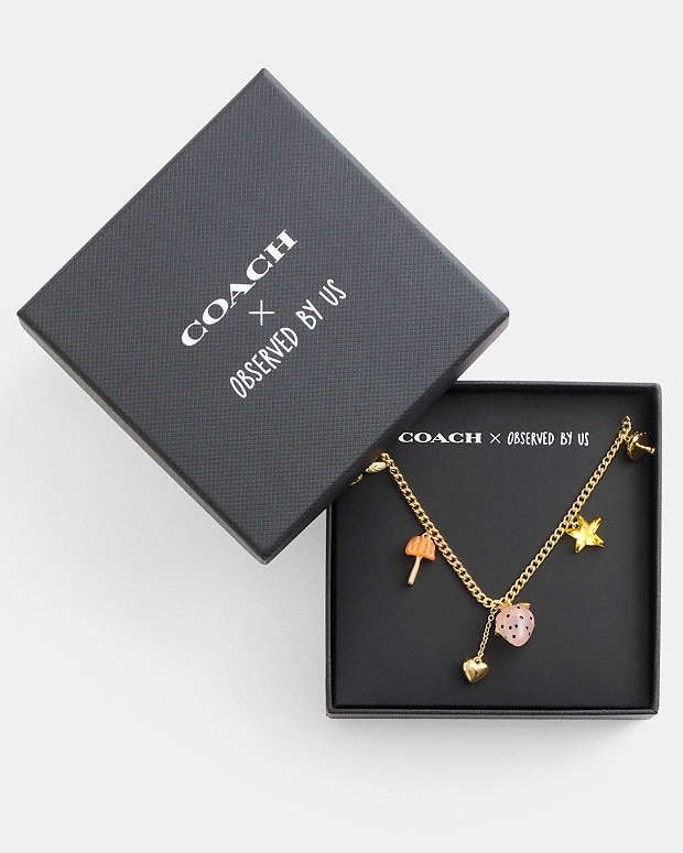 Coach NWT Coach X Observed By Us Strawberry Heart Charm Necklace Size ONE SIZE - 4 Thumbnail